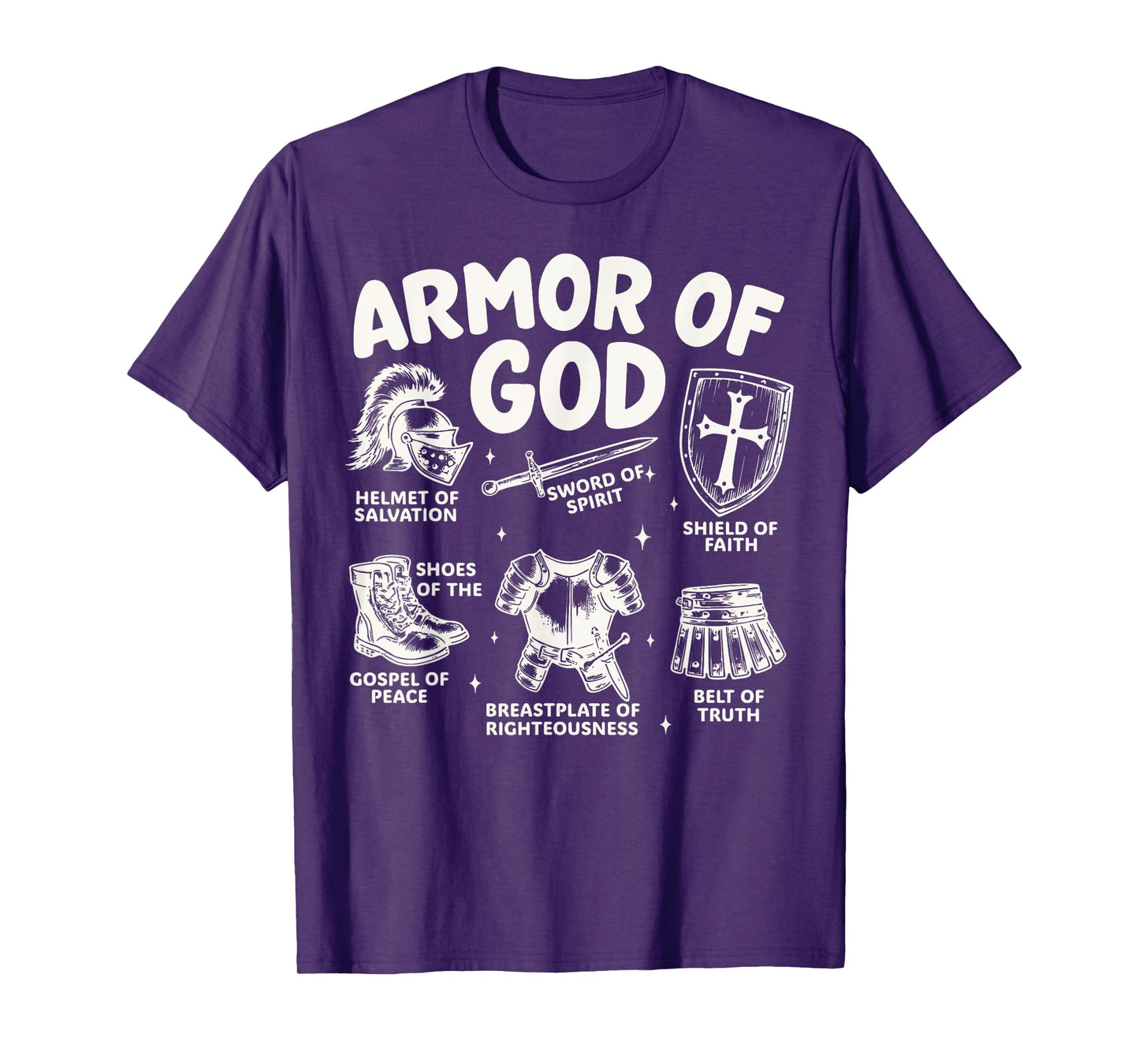 Armor of God Christian Battle Gear Bible Verse Ephesians T-Shirt