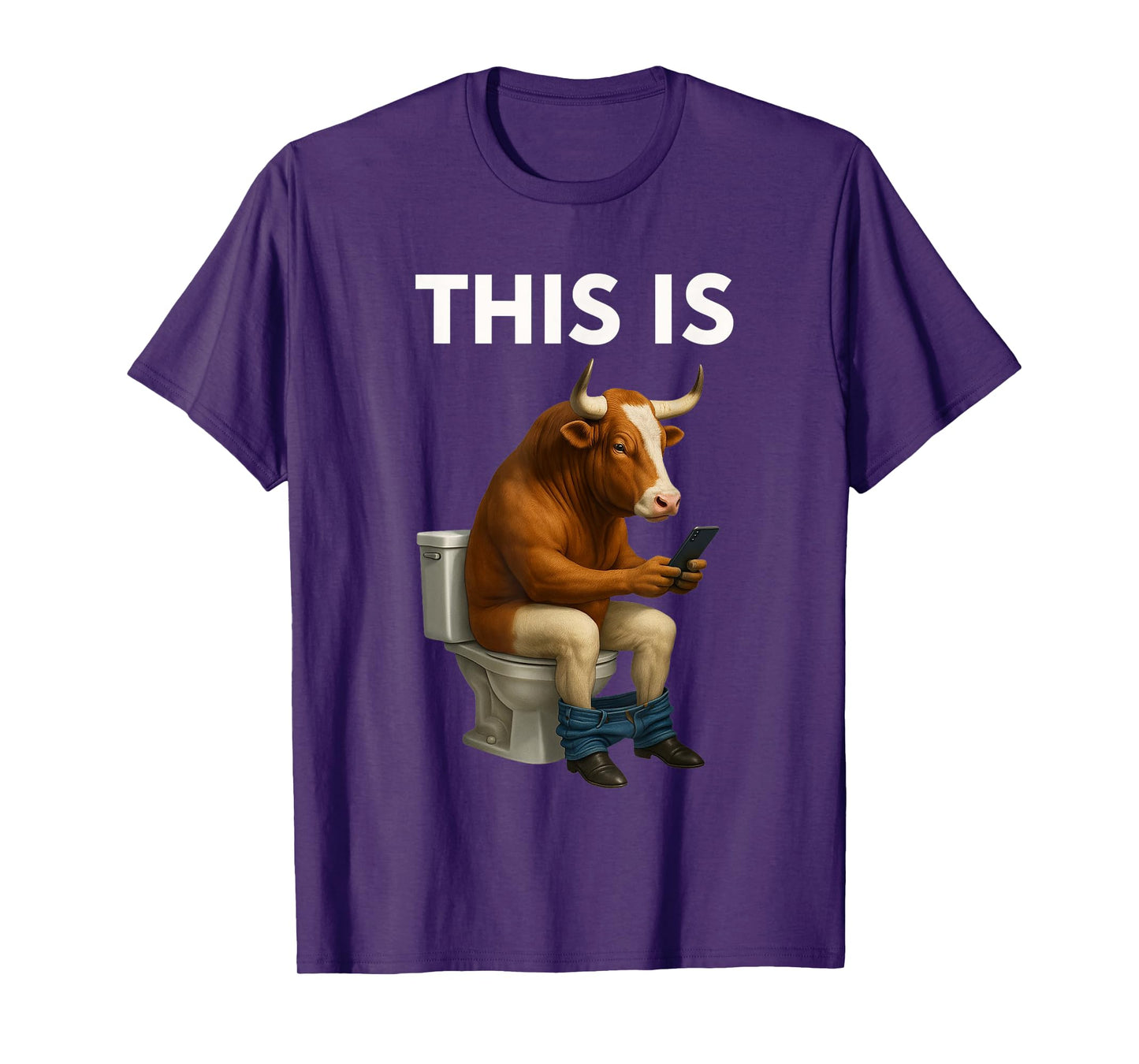 This Is Bullsht Funny Cow Toilet Humorous Men Women T-Shirt