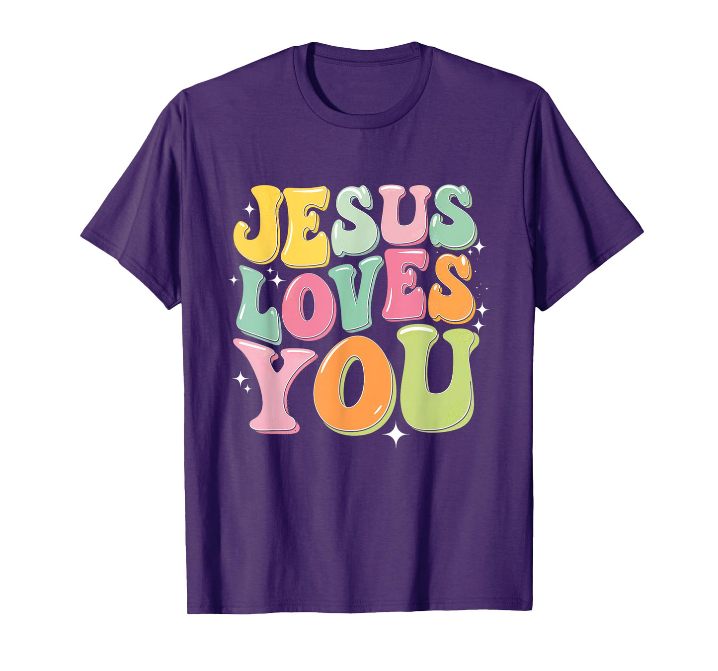 Jesus Loves You Retro Colorful Faith Inspiration T-Shirt