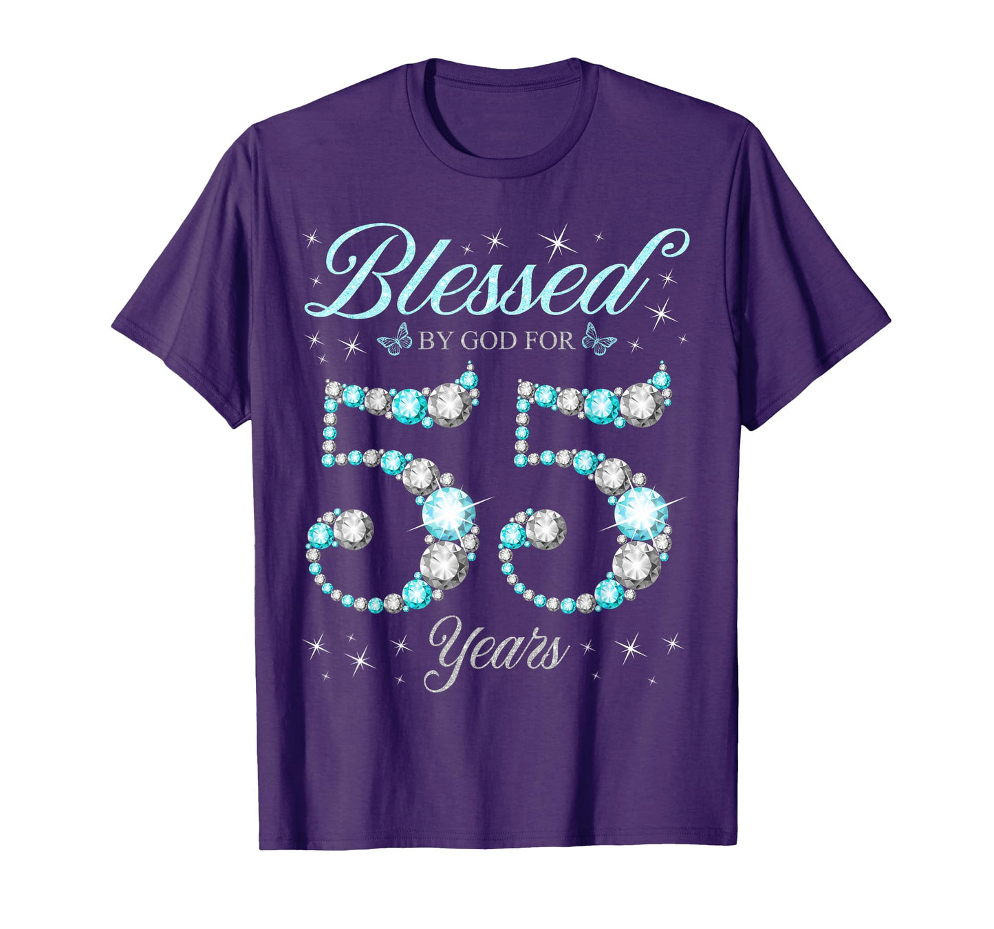 Blessed By God For 55 Years Old 55th Birthday B-Day Party T-Shirt