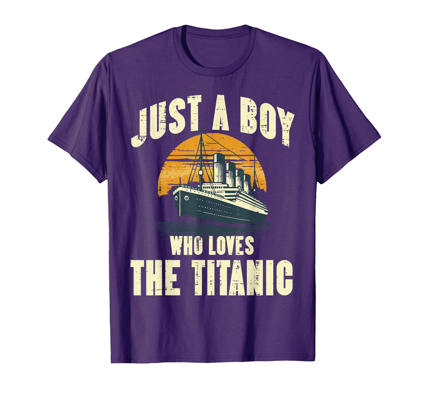 Just Boy Who Loves Titanic Funny Saying Ship Boys Kids Men T-Shirt