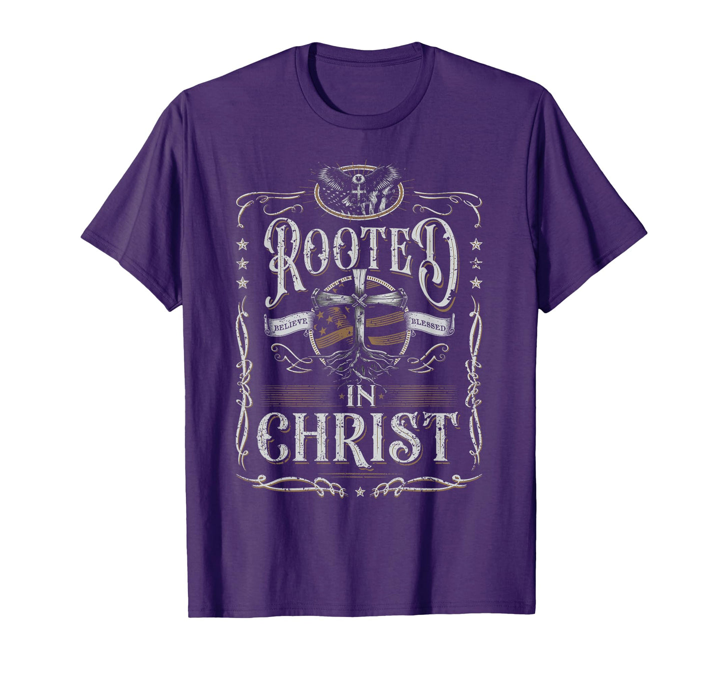 Rooted in Christ Shirt, Jesus Shirts, Cross Christian T-Shirt
