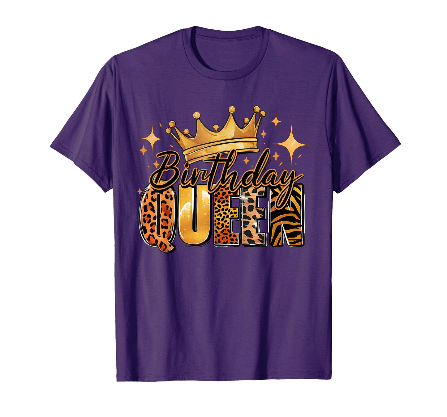 Birthday Queen Golden Crown American Afro Girls Women party T-Shirt