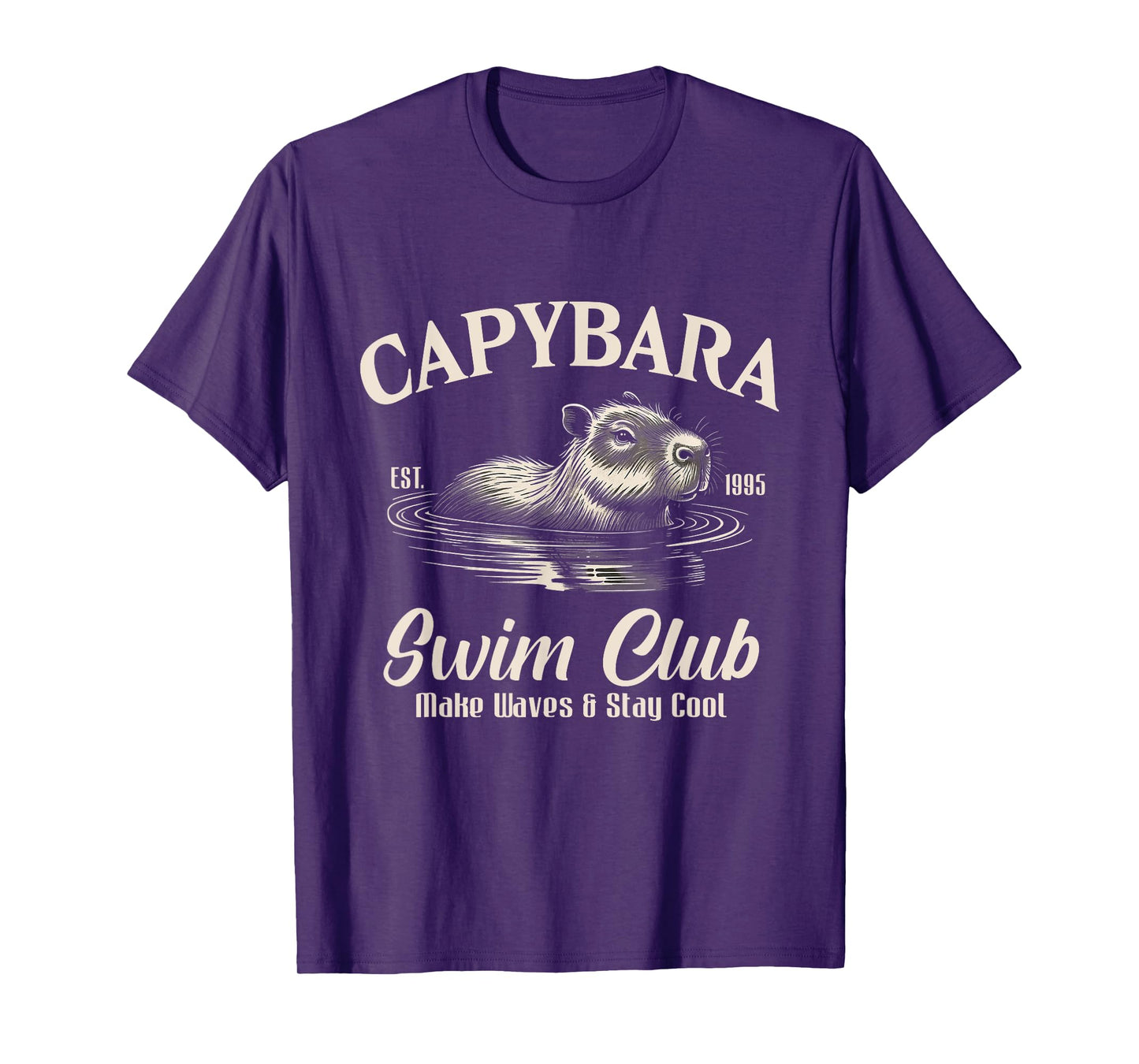 Capybara Swim Club Make Waves Stay Cool Aesthetic T-Shirt