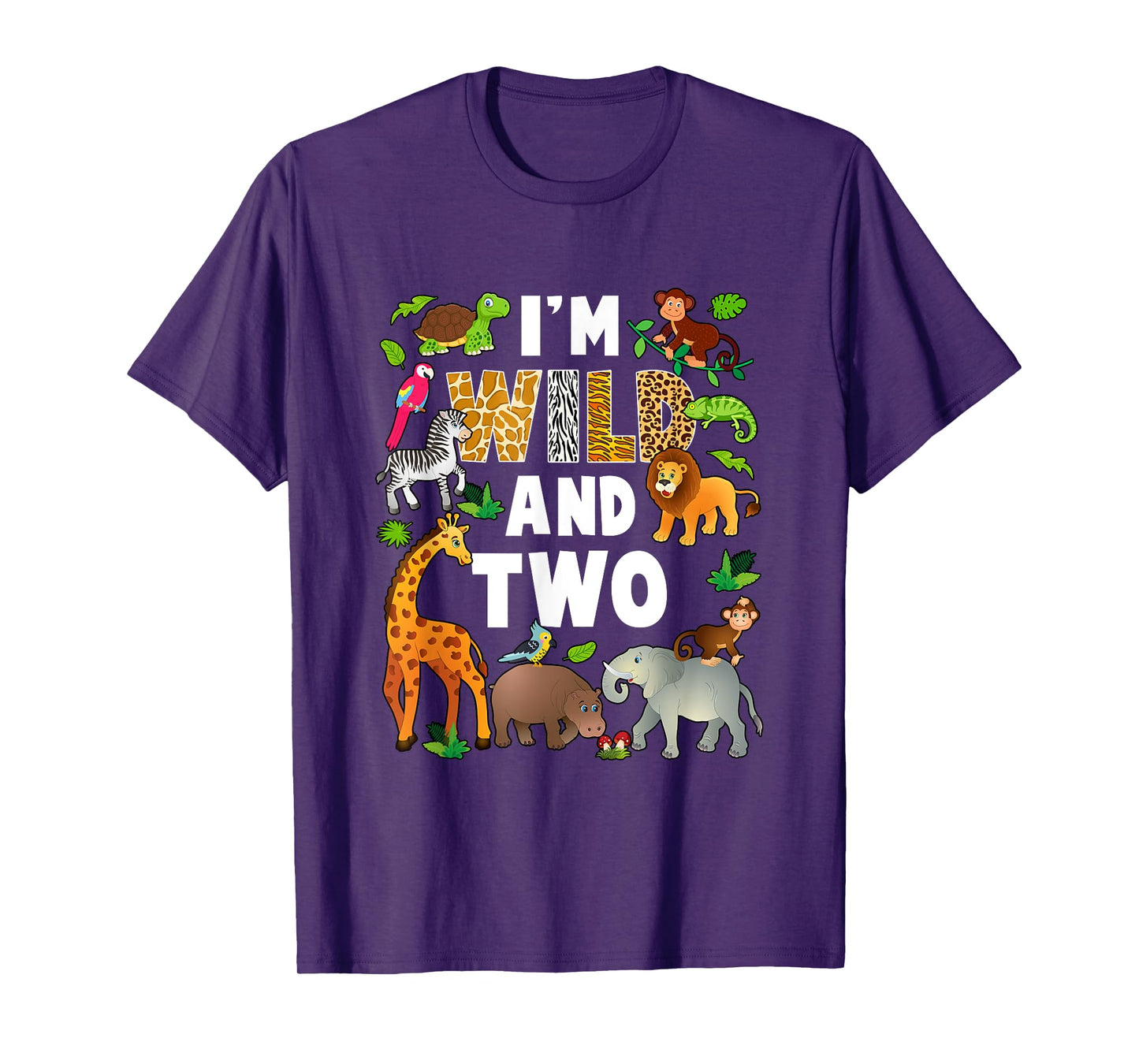 I'm Wild And Two 2 Year Old 2Nd Birthday Safari Jungle T-Shirt