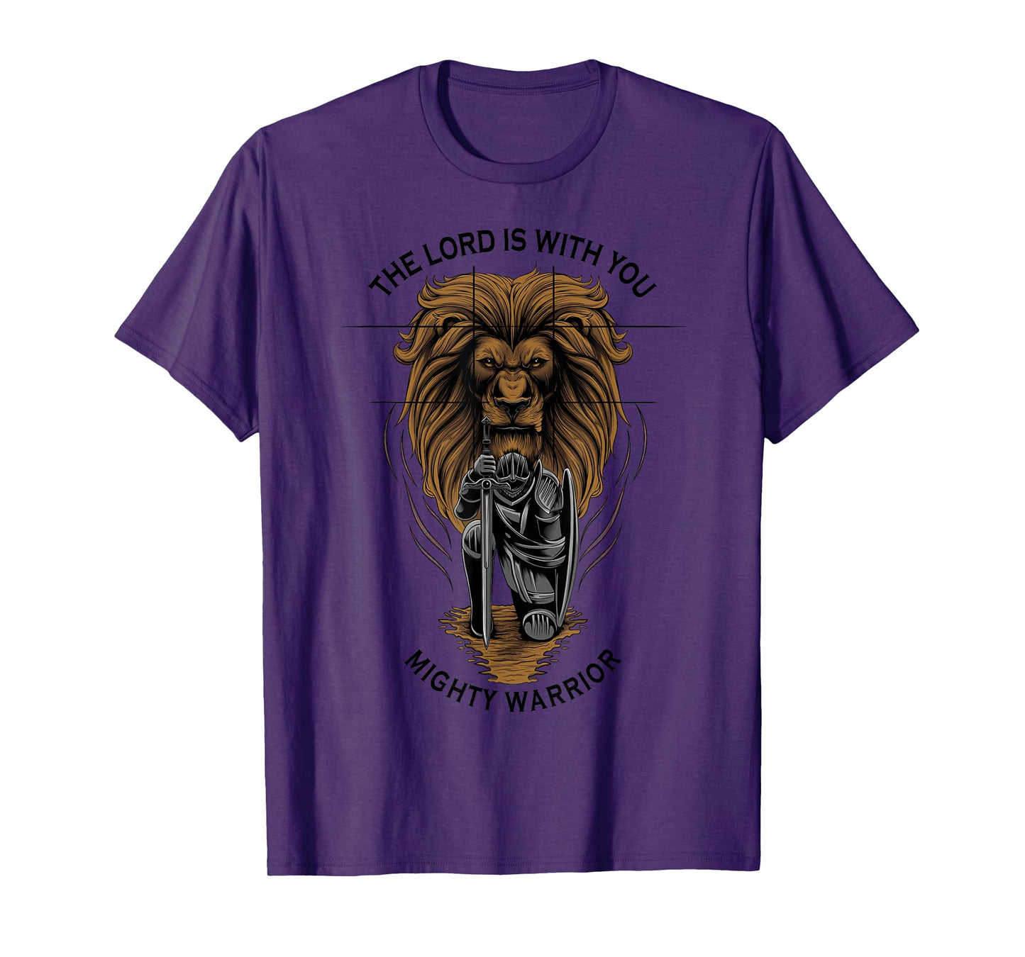 The Lord Is With You Mighty Warrior Christian Lion Graphic T-Shirt