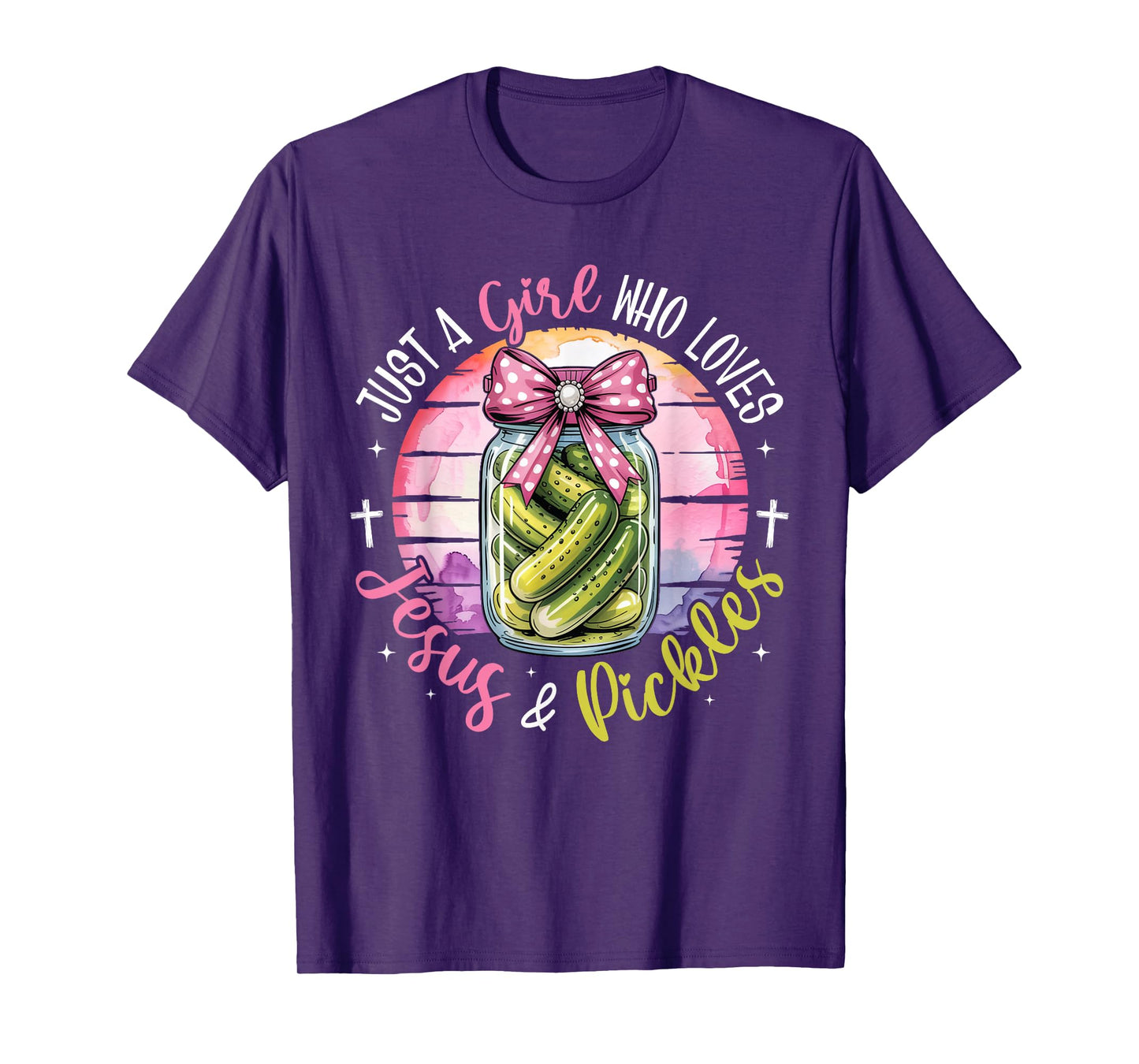 Just A Girl Who Loves Jesus and Pickles Funny Christian Girl T-Shirt