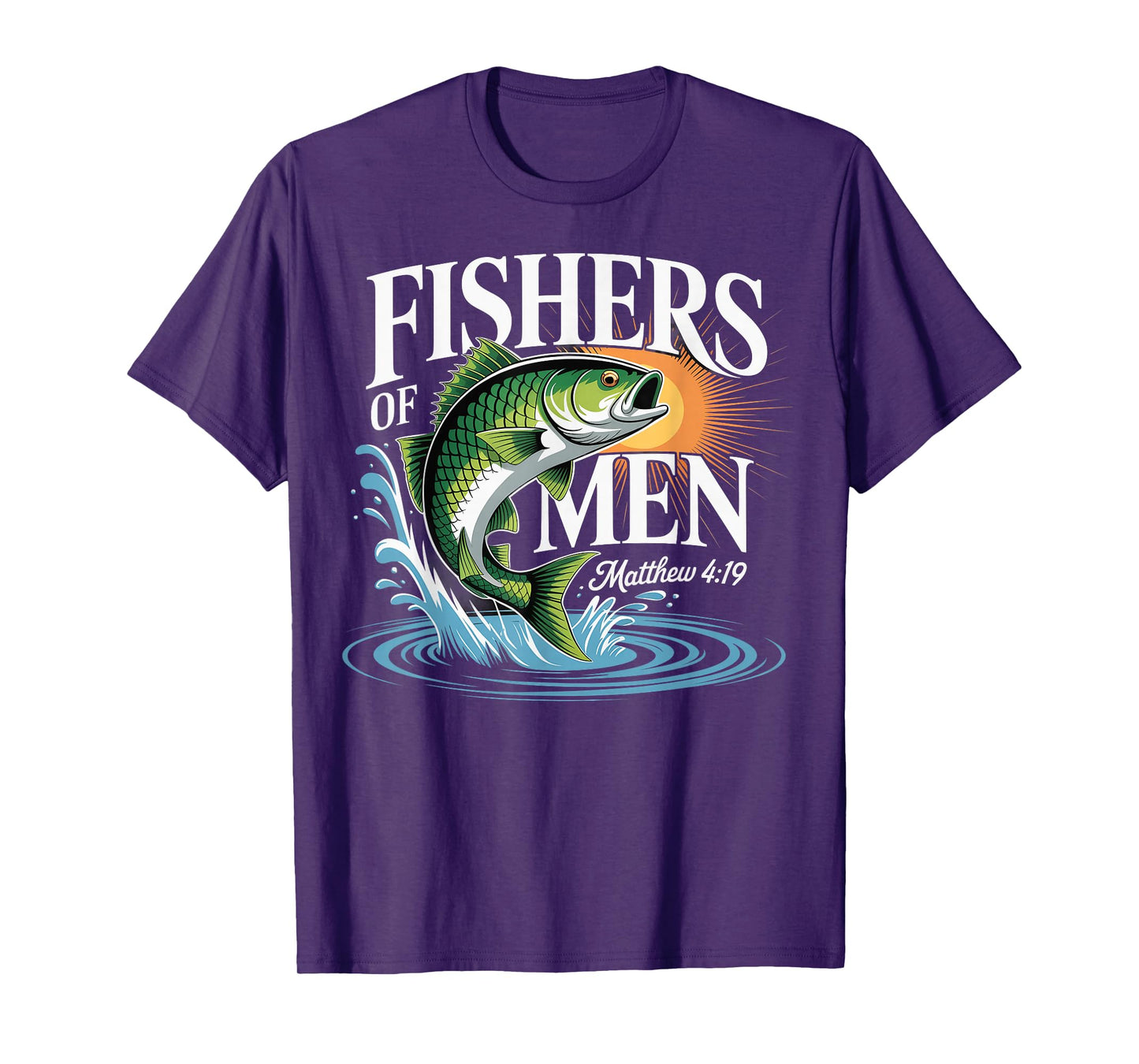 Fishers of Men Matthew 4-19 Bible Christian Fishing Lover T-Shirt
