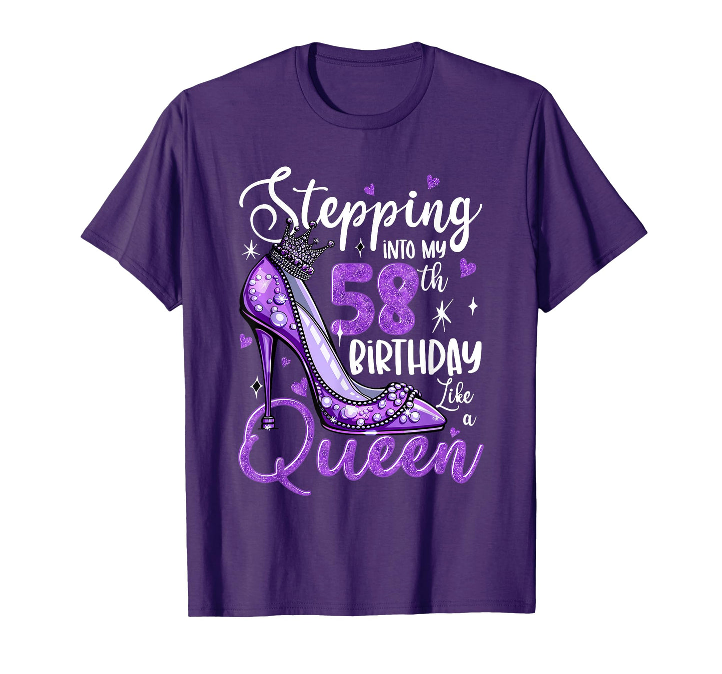 Stepping Into My 58th Birthday 58 Years Old Gift Women Girls T-Shirt