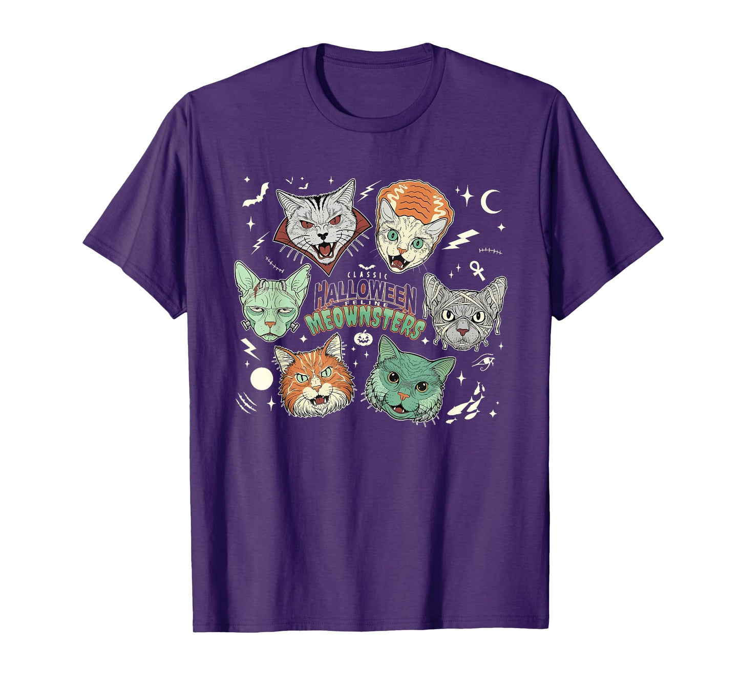 Classic Halloween Feline meownsters T-Shirt