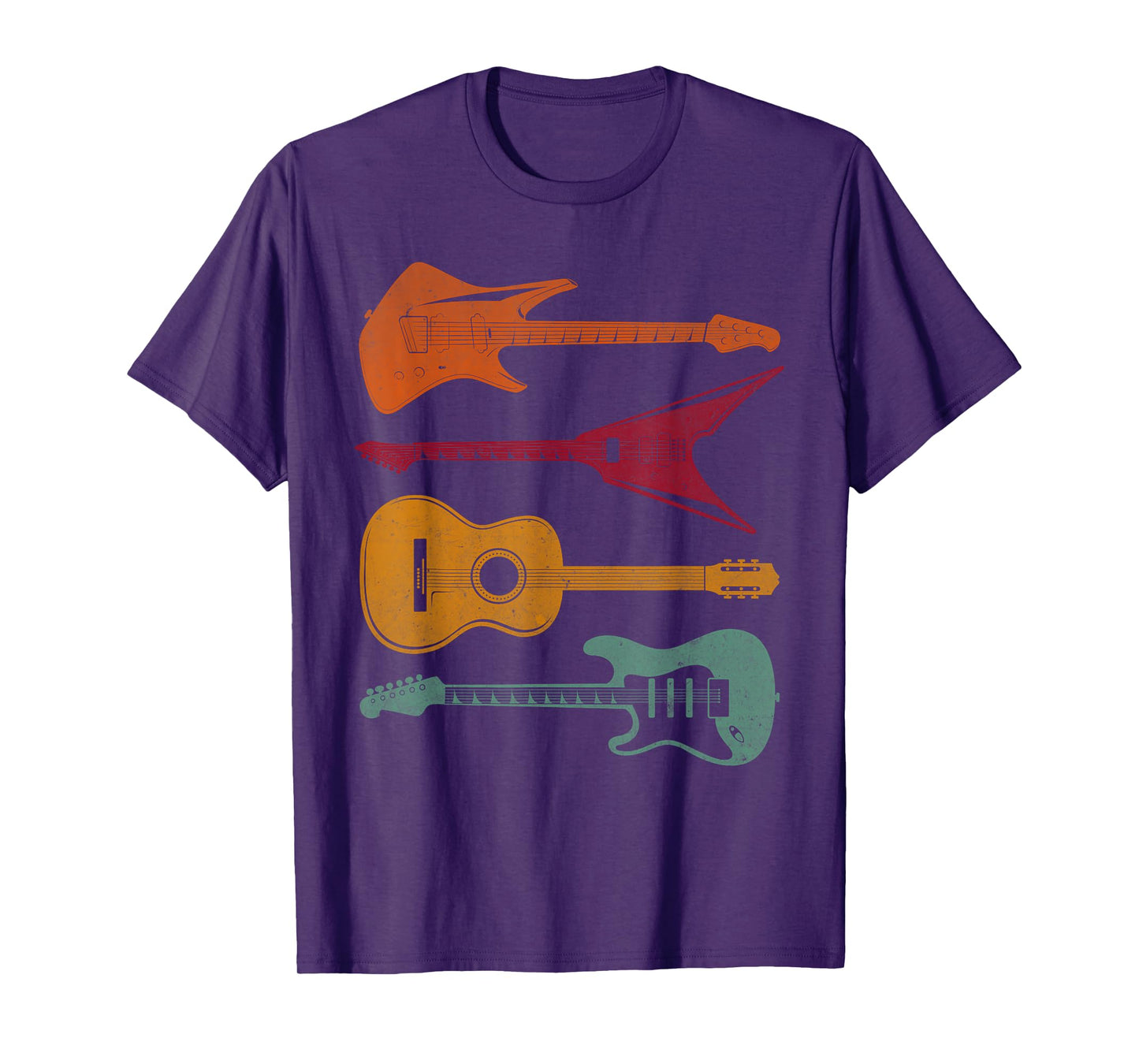 Colorful Guitar Silhouette Art for Rock Music Fans Guitarist T-Shirt