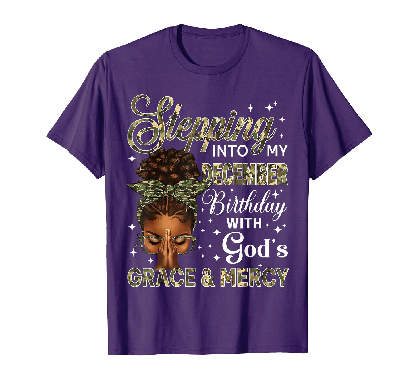 Stepping Into My December Birthday Black Women Christian T-Shirt