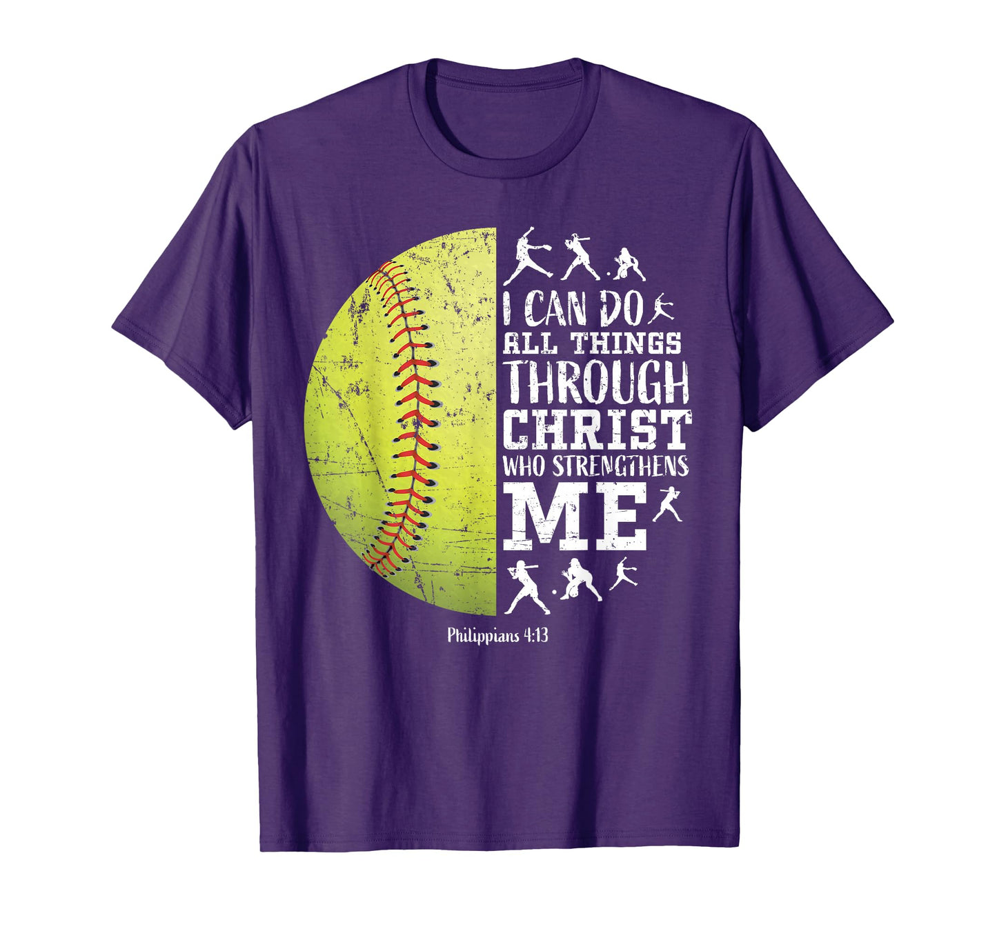 Philippians 4:13 Softball I Can Do All Things Through Christ T-Shirt