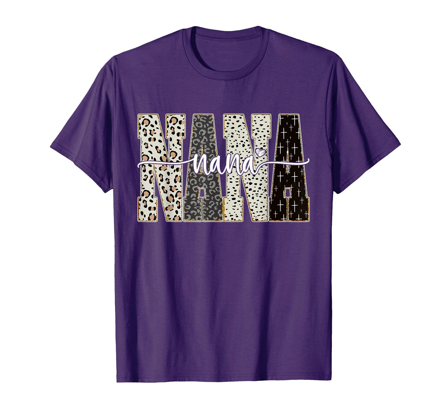 Nana Bible Leopard Cross Faith and Love Christian Christmas T-Shirt