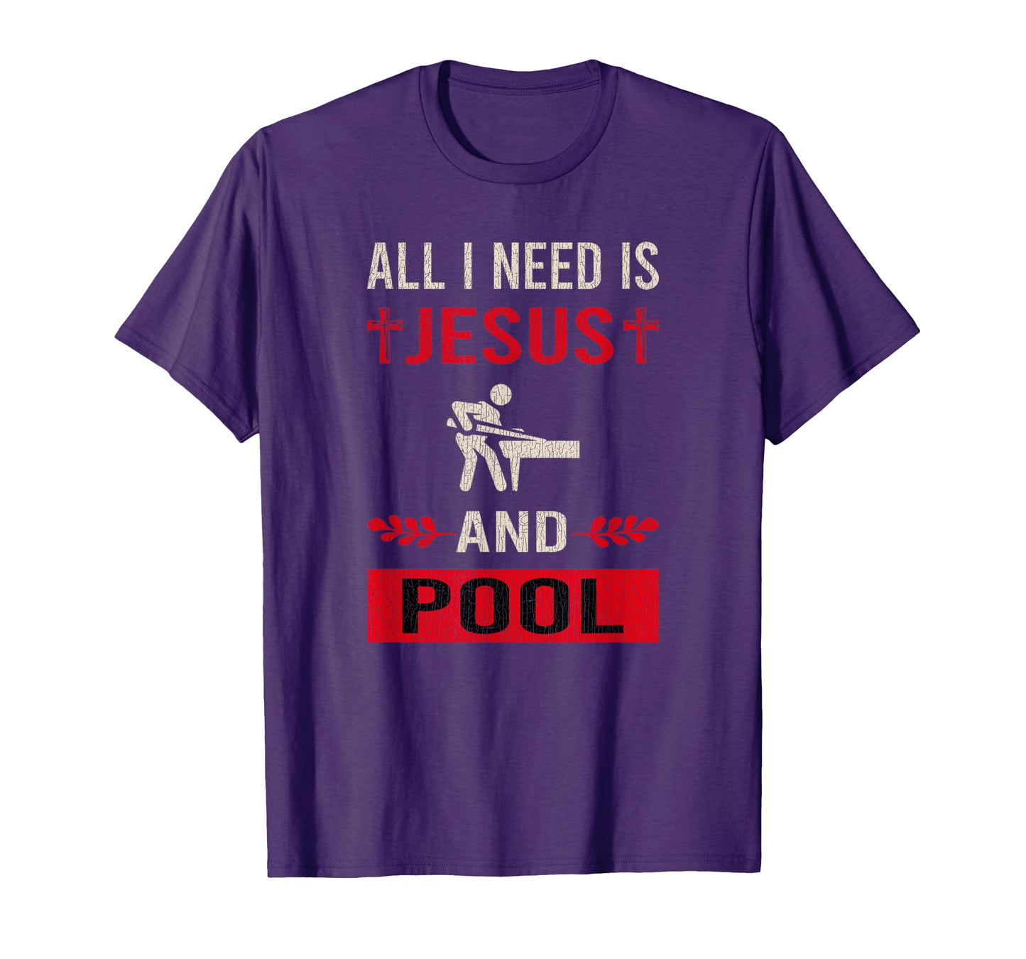 Vintage I Need Jesus And Pool Billiards Funny Game Relax T-Shirt