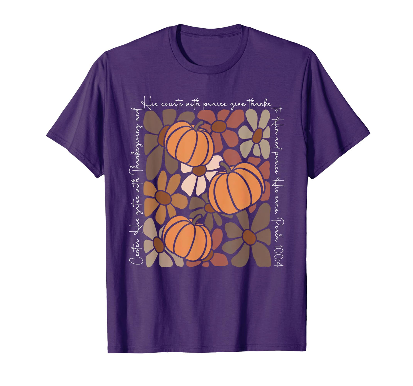 Christian Thanksgiving Bible Verse Pumpkin Turkey Christian T-Shirt