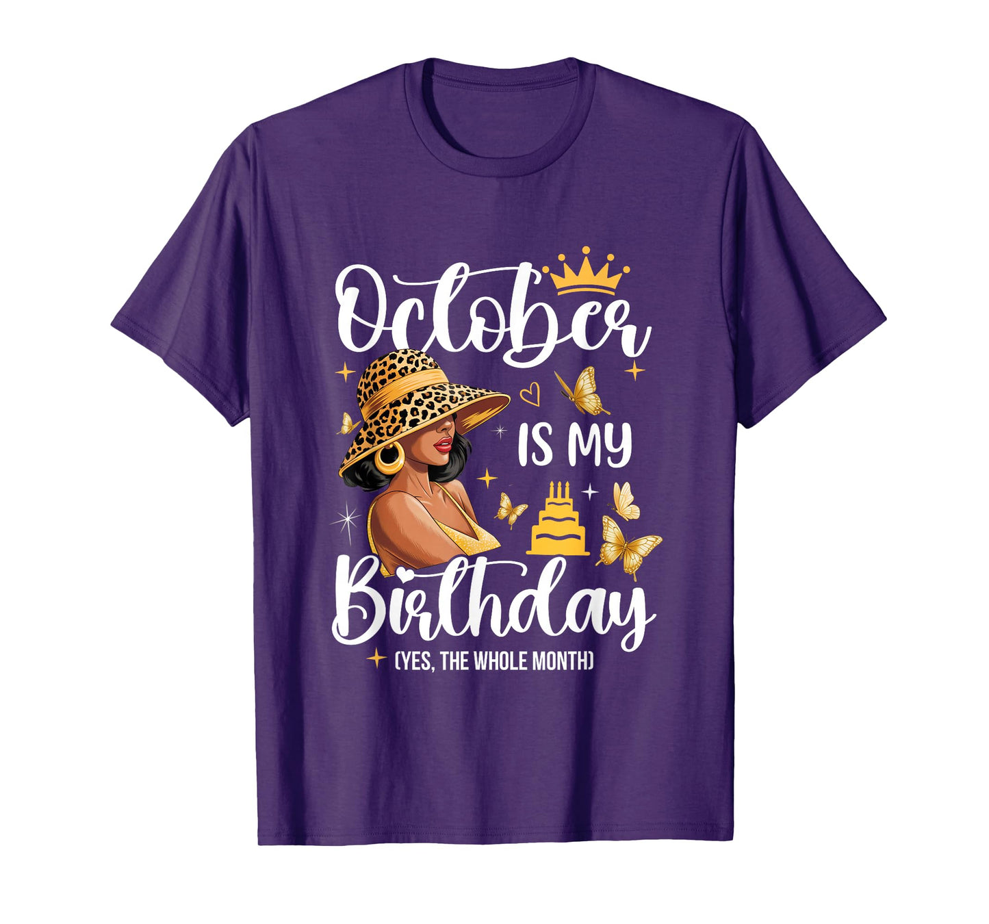 October is My Birthday African American Woman Birthday Queen T-Shirt