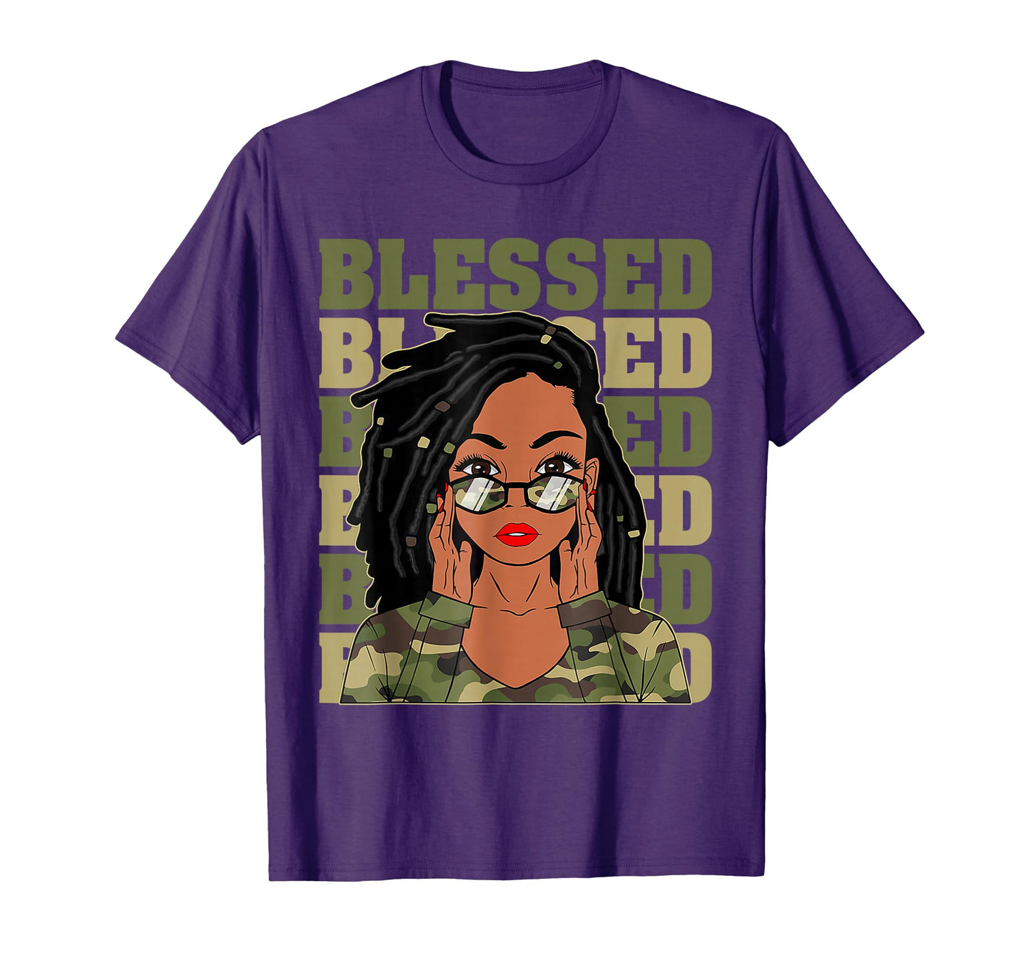 Blessed Black Woman Afro African American Christian Saying T-Shirt