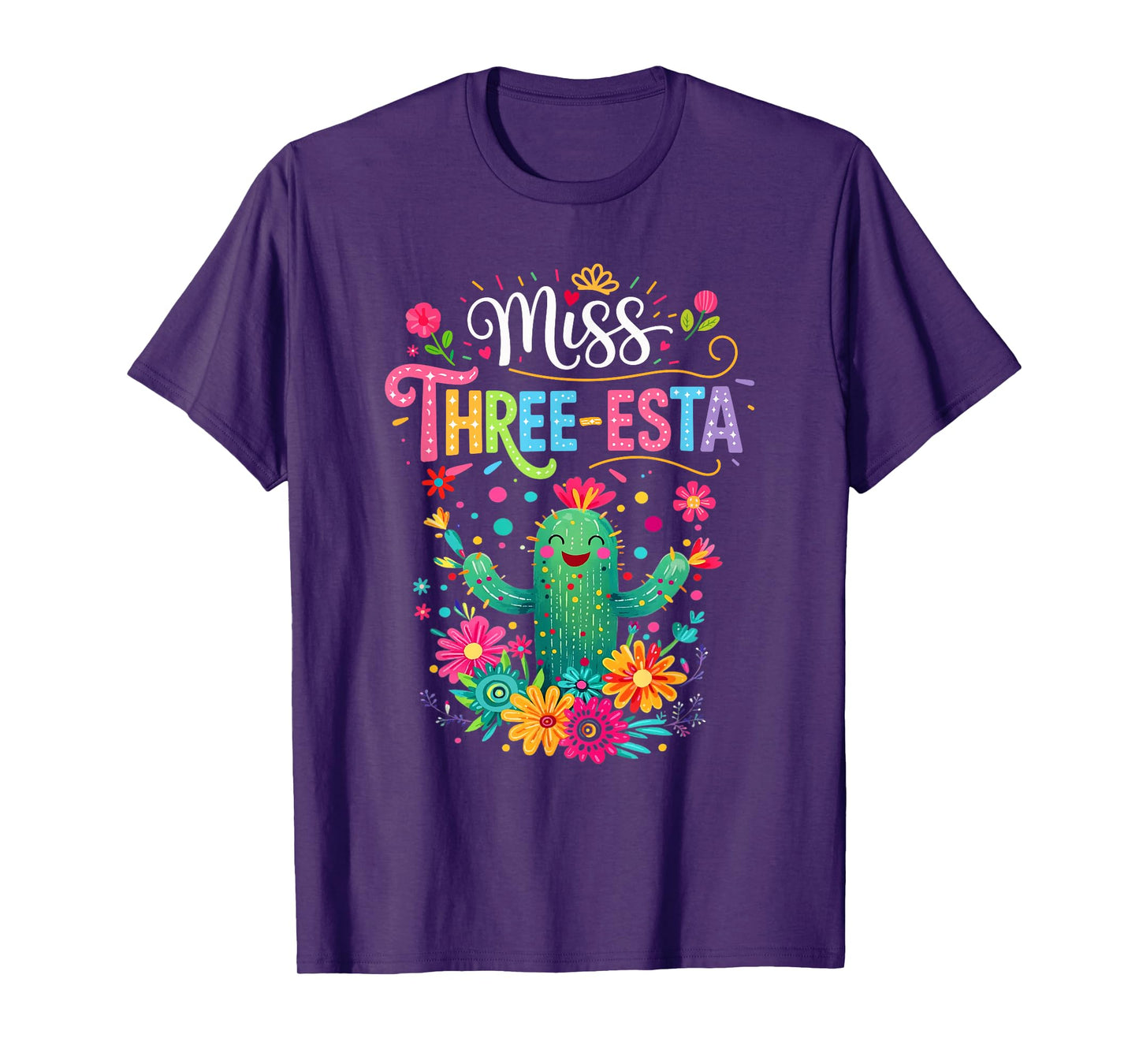 Miss Three-Esta Fiesta Cactus 3Rd Birthday Party Outfit T-Shirt