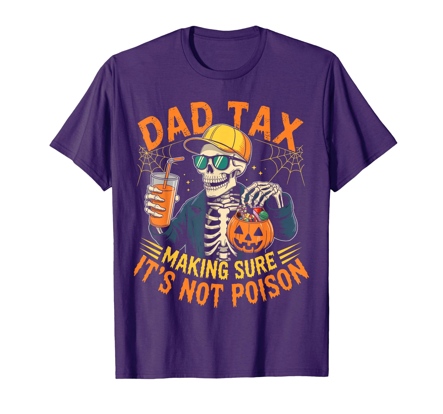 Dad Tax Halloween Pumpkin Candy Funny Skull Men Dad Joke T-Shirt