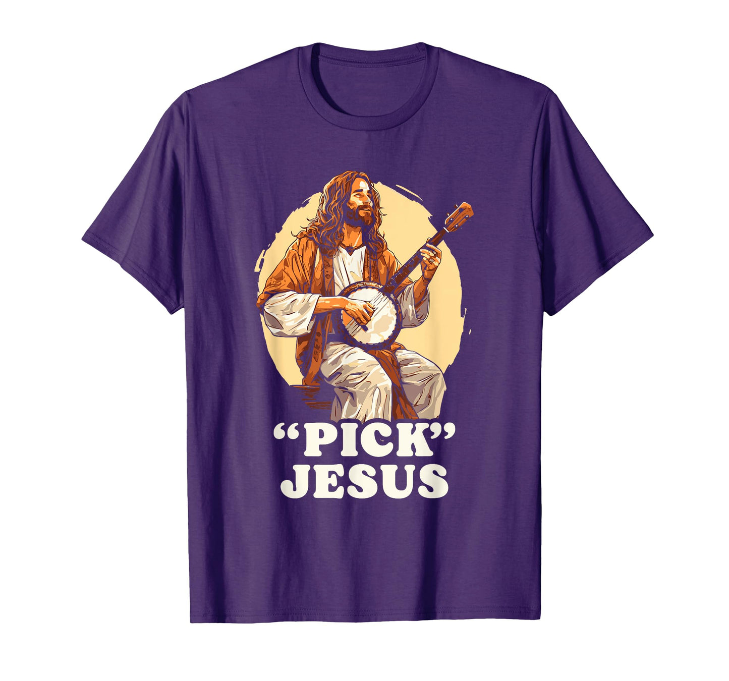 "Pick" Jesus Christ Funny Banjo Music Festival Christian T-Shirt
