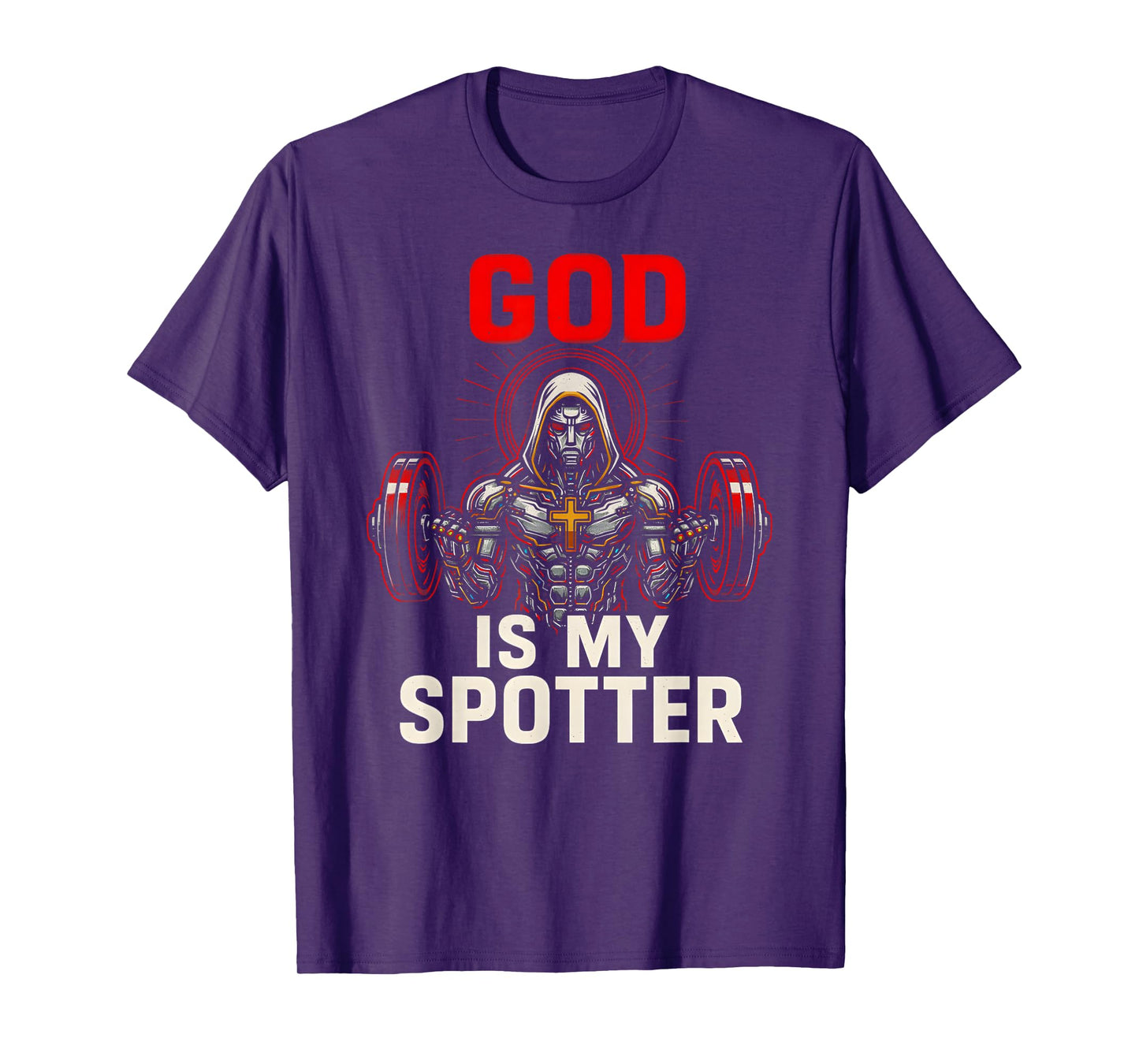 Christian Fitness God is My Spotter Cool Mens Religious T-Shirt
