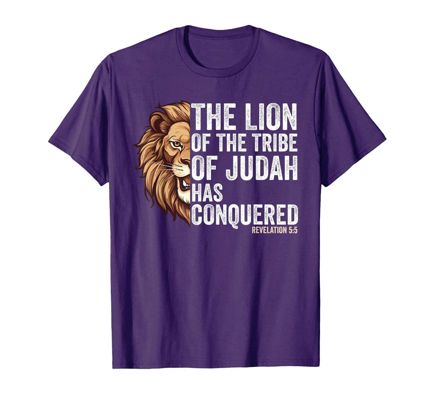 Lion of Judah Jesus Revelation Bible Verse Christian T-Shirt