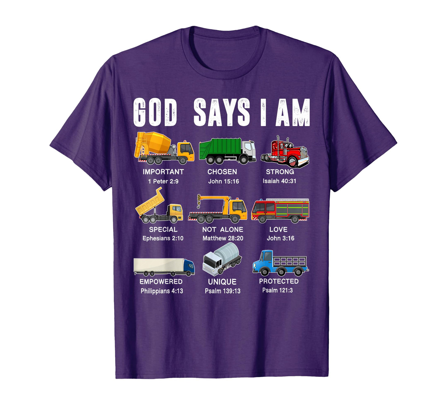 Toddler Boy God Says I Am Garbage Truck Fire Christian Jesus T-Shirt