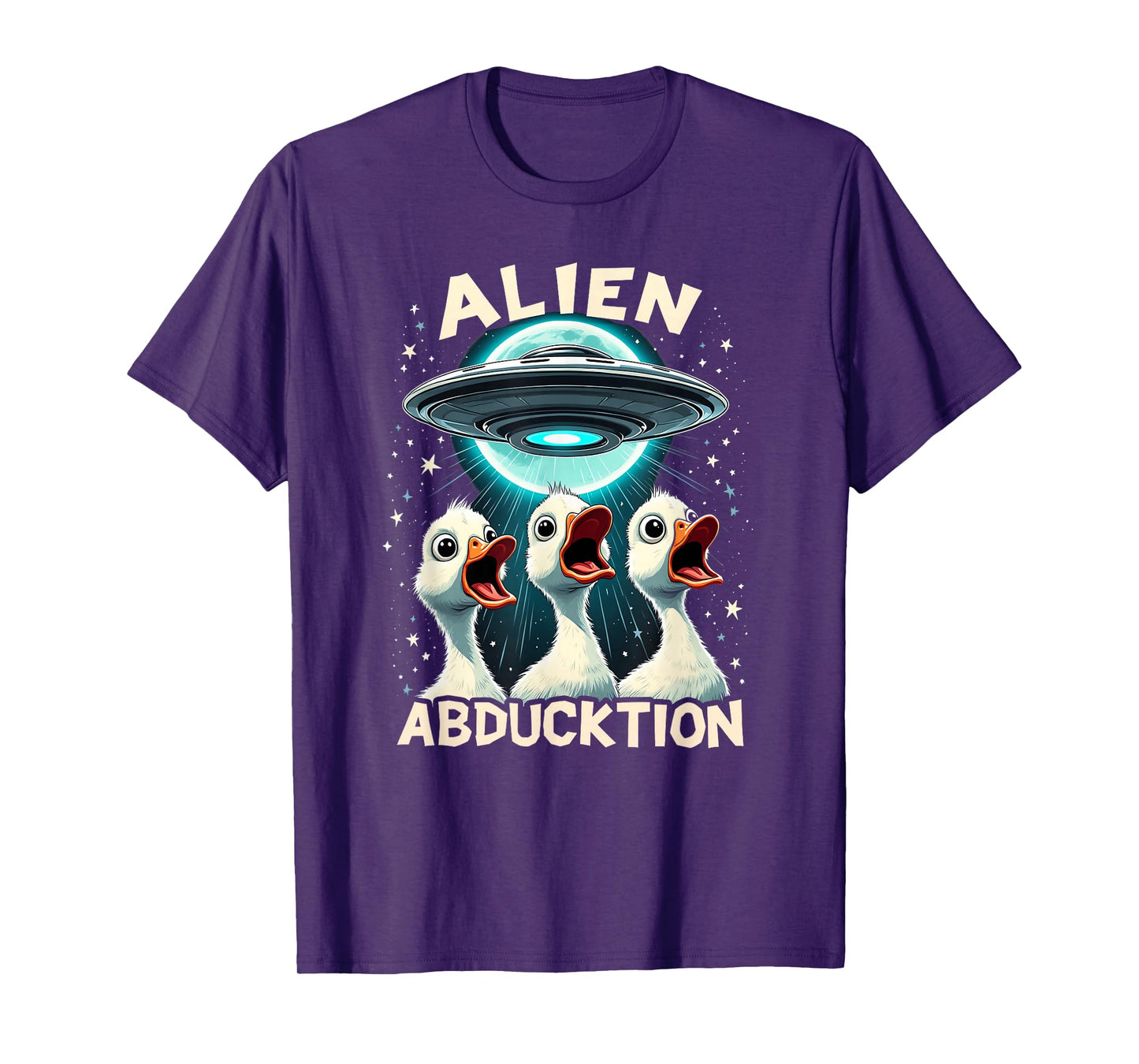 Duckling AbDUCKtion Word Joke - Funny Ducks UFO Abduction T-Shirt