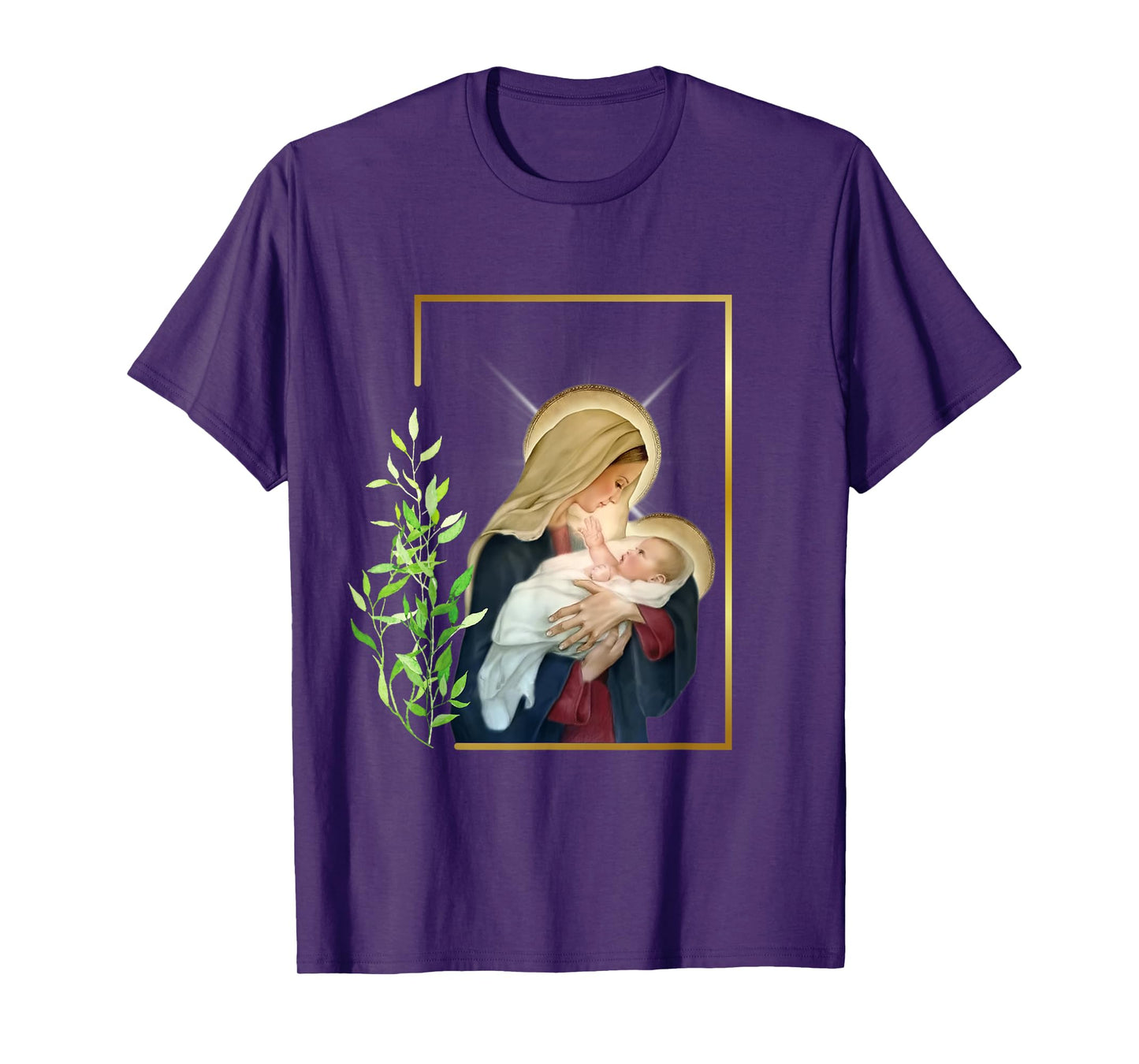 Blessed Holy Virgin Mary with Child Jesus - Rosary Catholic T-Shirt
