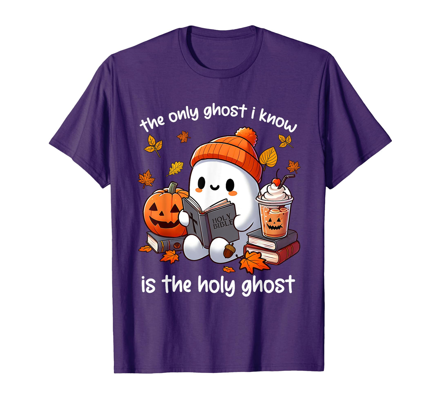 The Only Ghost I Know is The Holy Ghost Halloween Book Lover T-Shirt