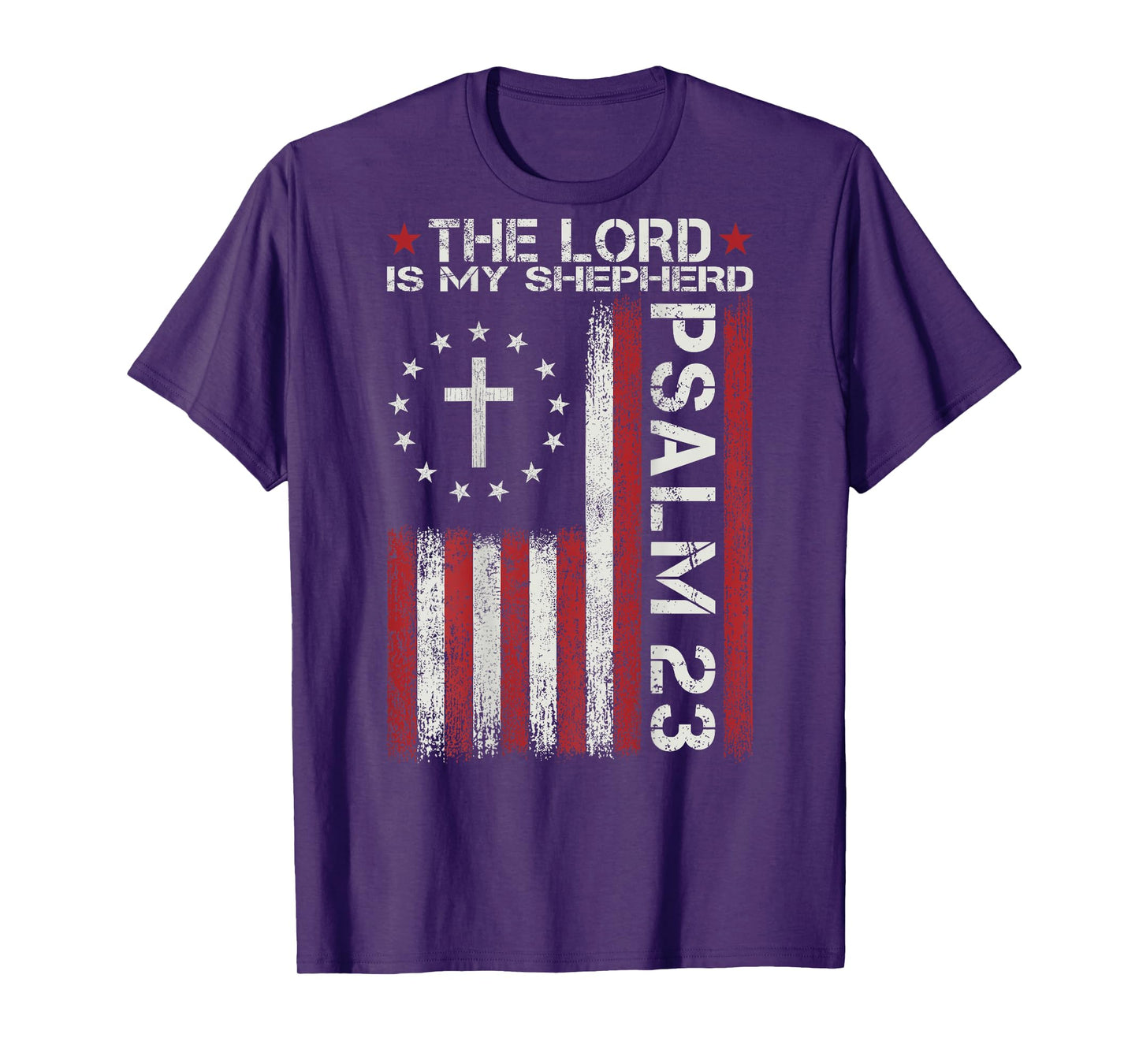 God Jesus Christian Bible PSALM 23 Faith Cross Religious T-Shirt