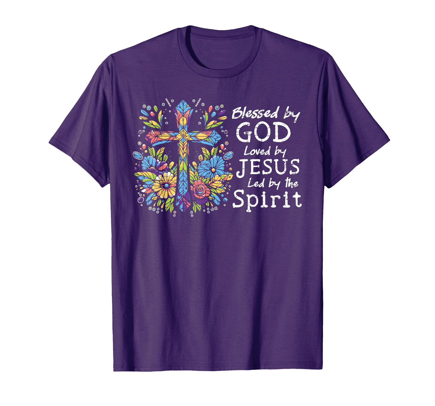 Blessed by God Loved by Jesus Christian Cute Tee Butterfly T-Shirt