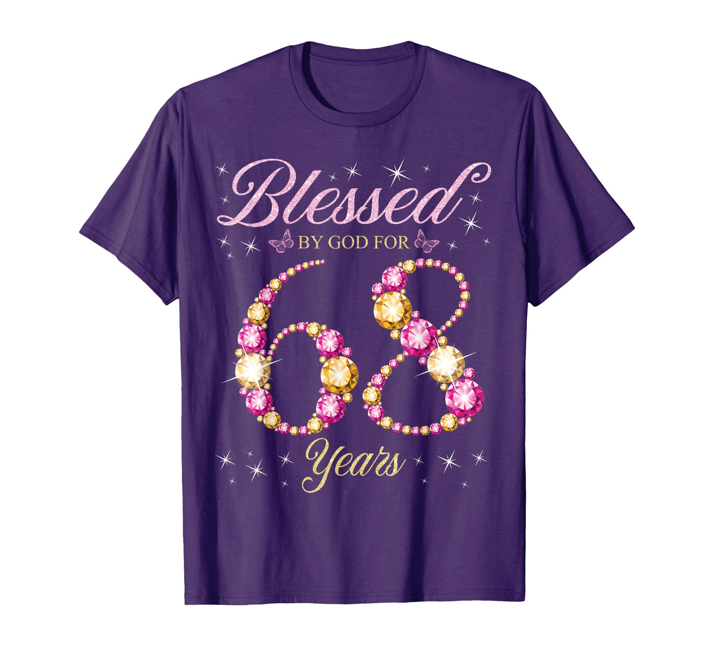 Blessed By God For 68 Years Old 68th Birthday Party T-Shirt