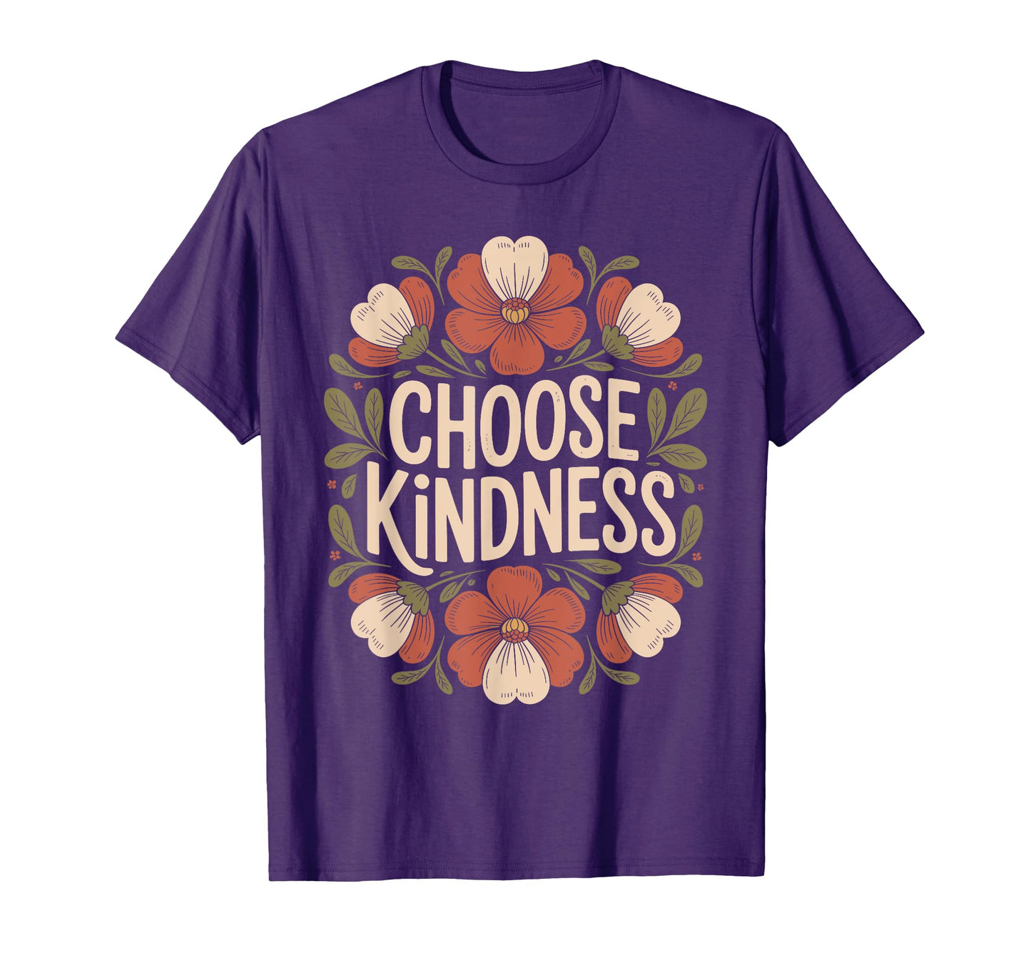 Choose Kindness Inspiring Quote Positivity Boho Floral T-Shirt