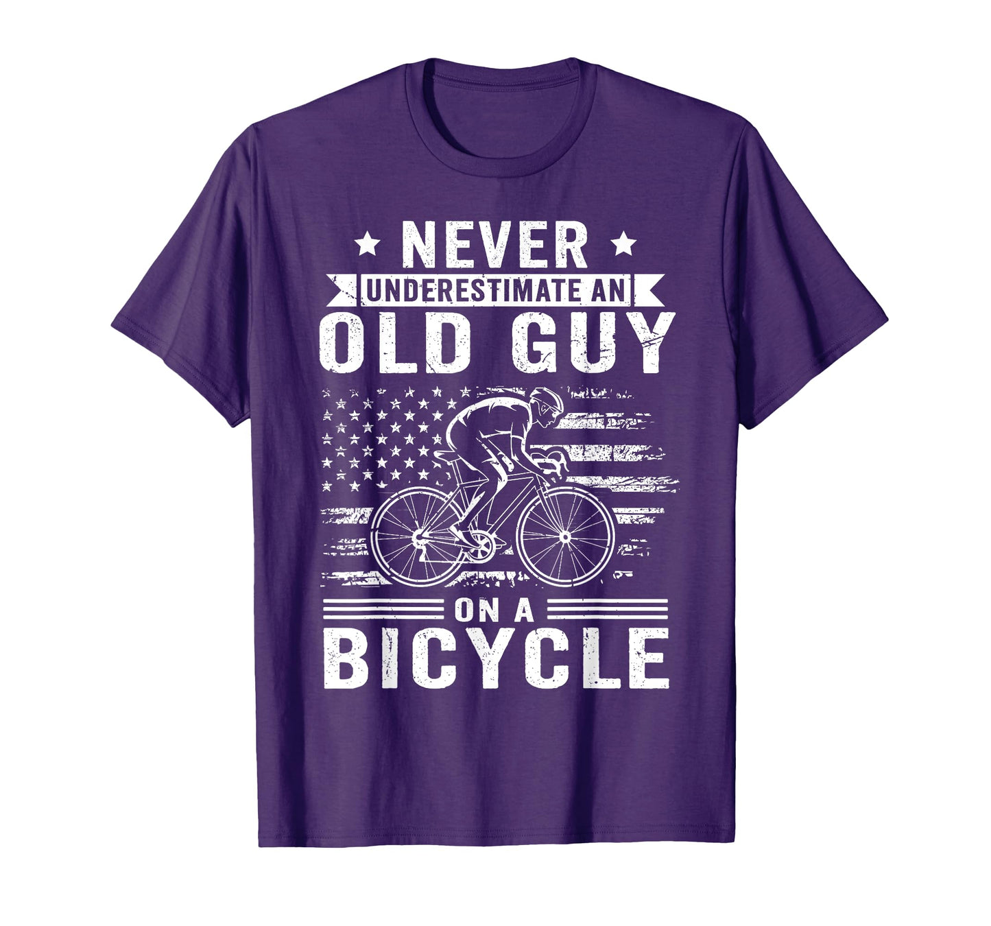 Never Underestimate An Old Guy On A Bicycle Funny Cycling T-Shirt