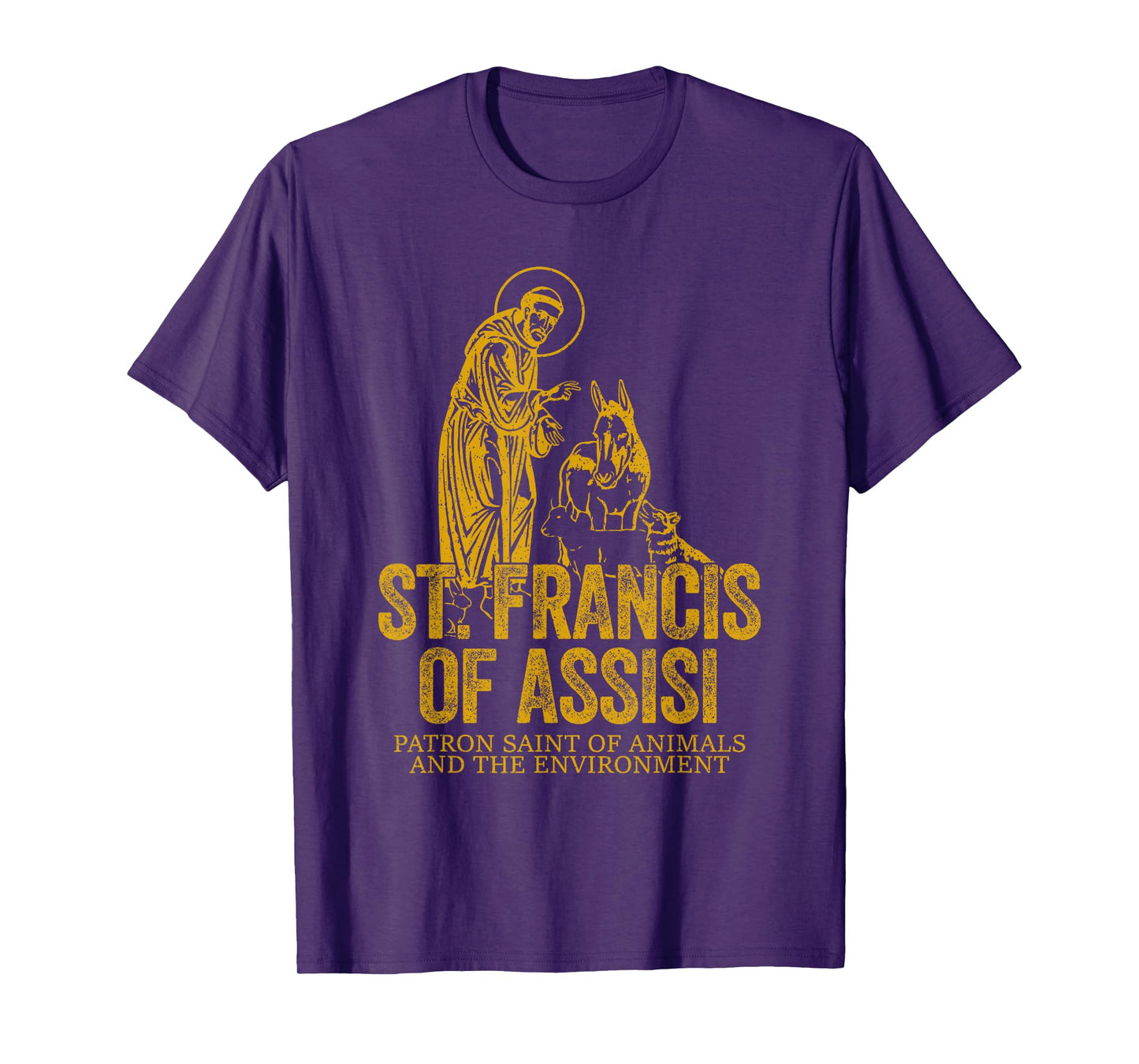 Catholicism Gold St. Francis Of Assisi Christian Saint T-Shirt