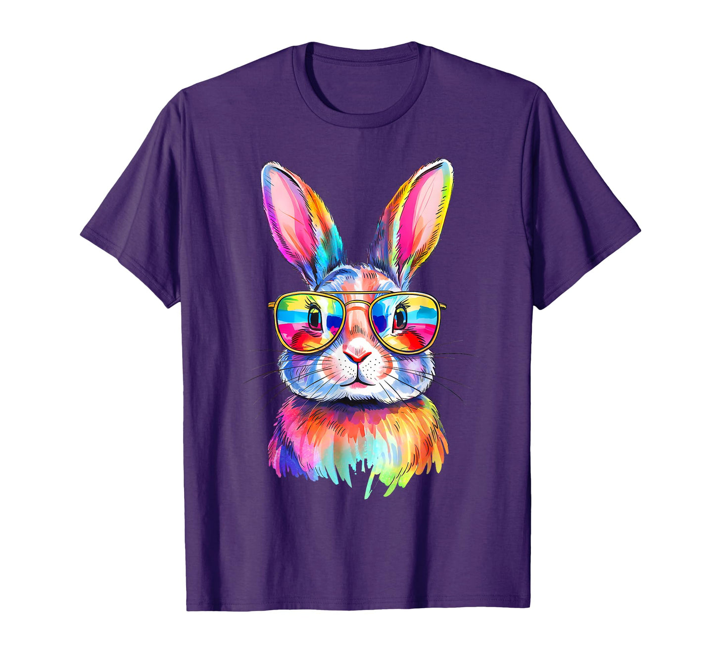 Funny Bunny Easter Rabbit Sunglasses Tie Dye Men Women Kids T-Shirt