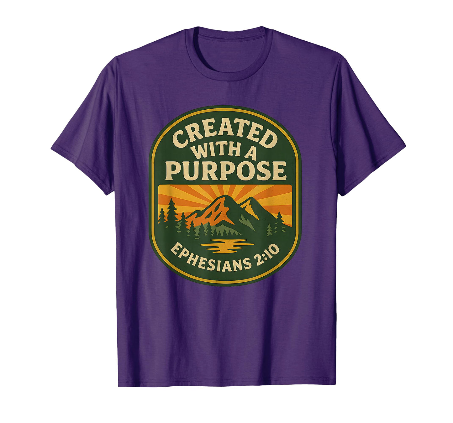 Retro Created with A Purpose Ephesians 2 10 Bible Verse T-Shirt