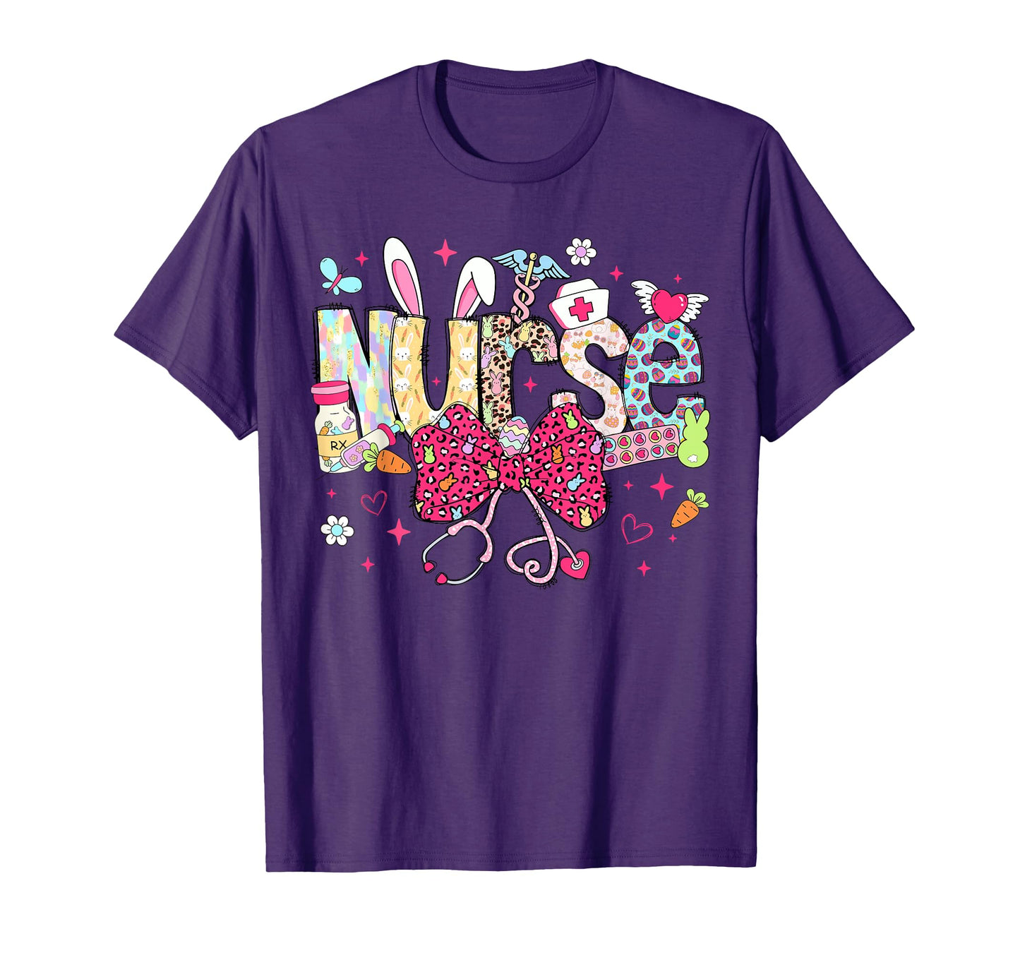 Nurse Easter Day Cute Coquette Stethoscope Nursing Easter T-Shirt
