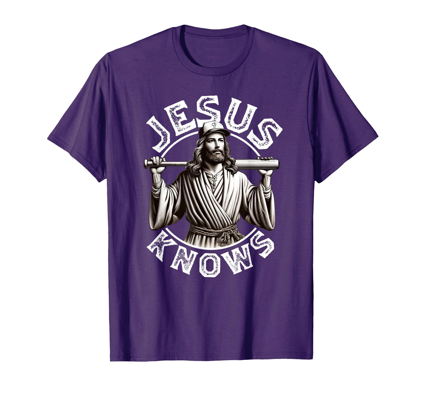 Jesus Knows Baseball Faith-Based Sports Christian Baseball T-Shirt