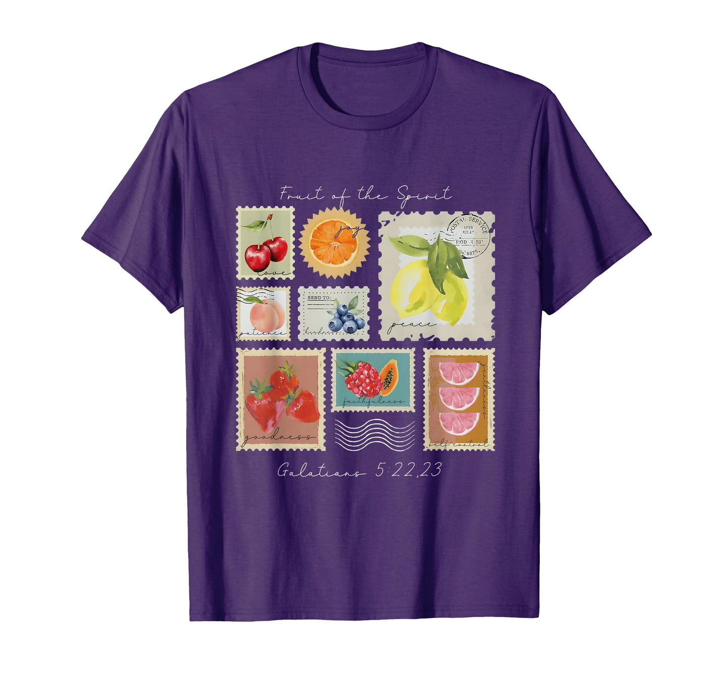 Fruit of The Spirit Summer Fruit Stamp Faith Based Christian T-Shirt