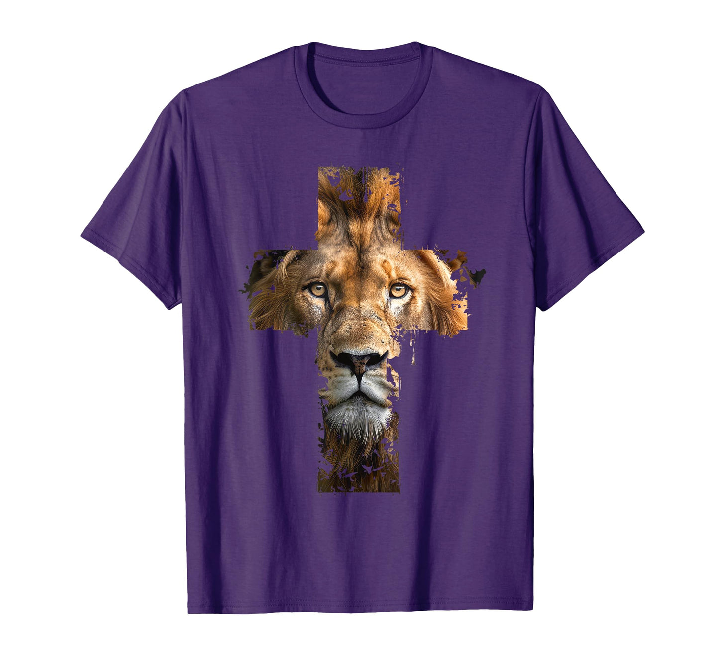 Lion of Judah Cross of Jesus Christ Christian Faith Graphic T-Shirt