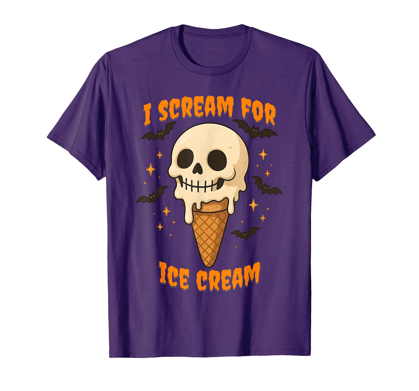 Halloween I Scream for Ice Cream Cone Skull T-Shirt