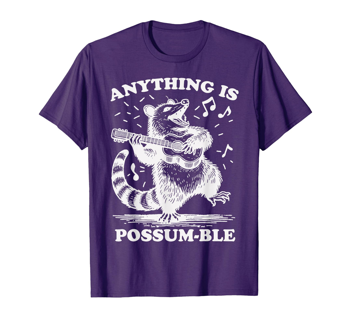 Anything Is Possum-Ble Funny Opossum Playing Ukulele T-Shirt