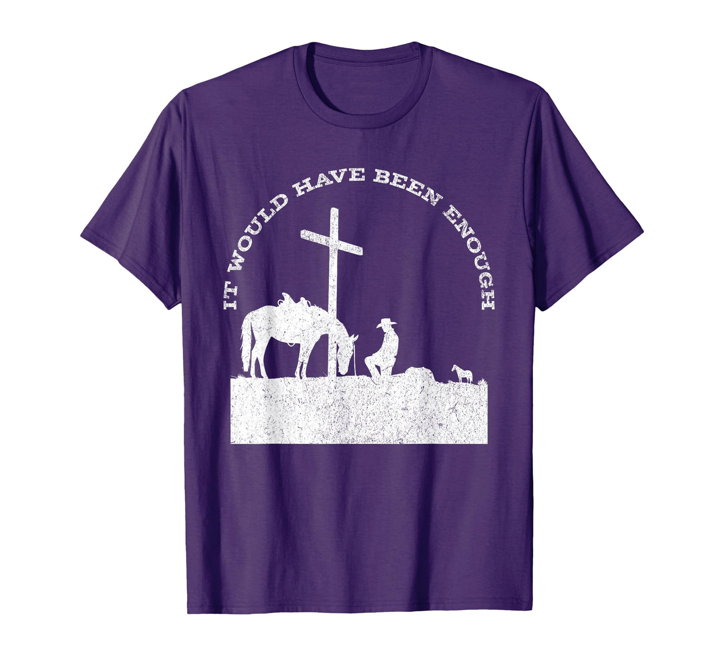 Cowboy Kneeling at Cross Western Jesus for Mens Faith T-Shirt
