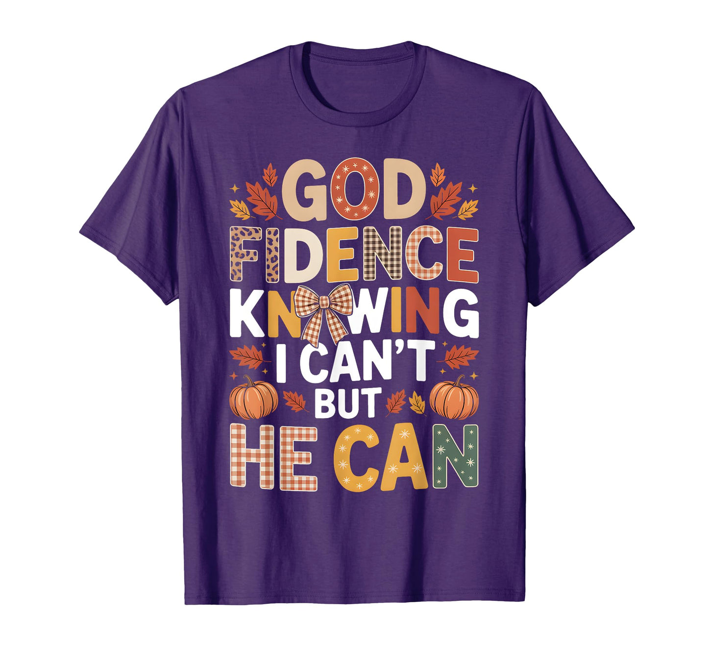 God Fidence Fall Pumpkin Faith Design T-Shirt