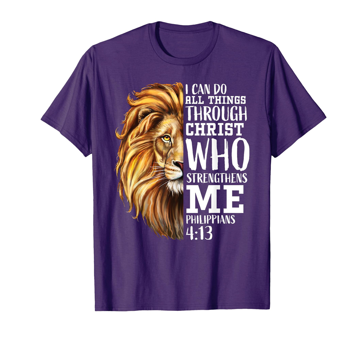 Christian Bible Verse Sayings Religious Gifts Him Lion Judah T-Shirt