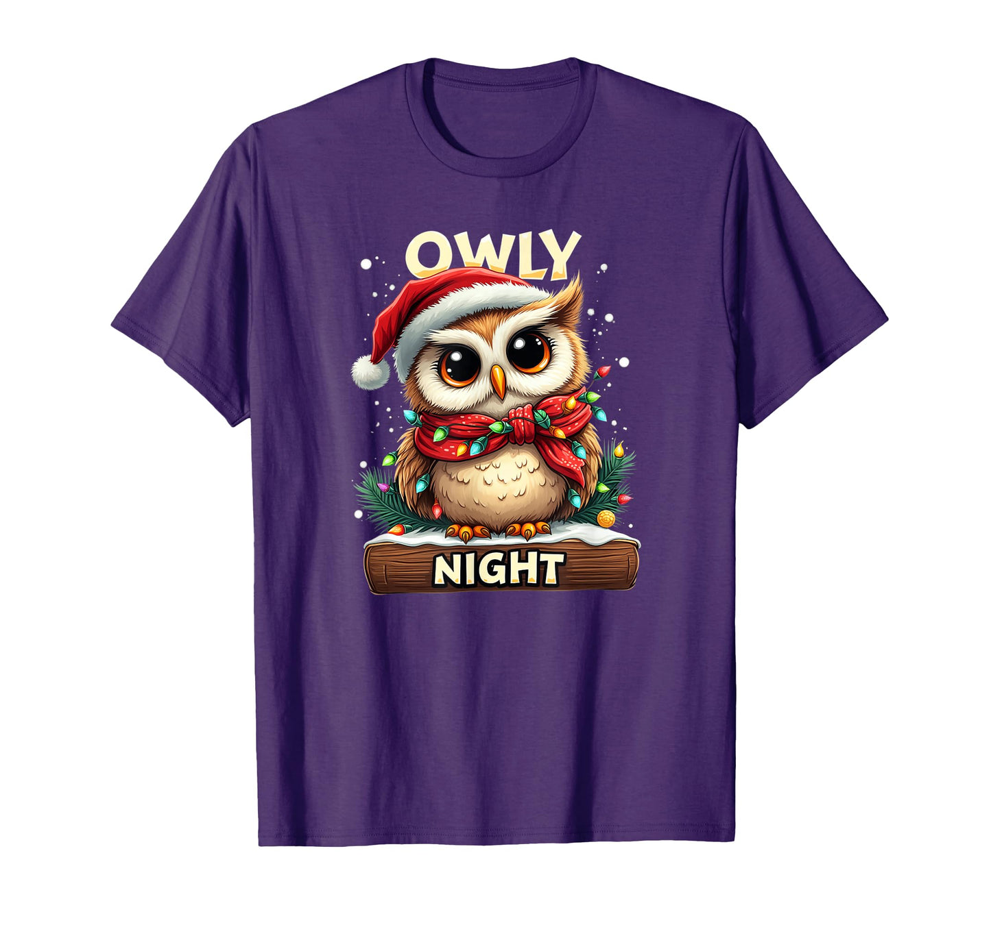 Owly Night Christmas Owl Snowflakes Bible Christian Religion T-Shirt