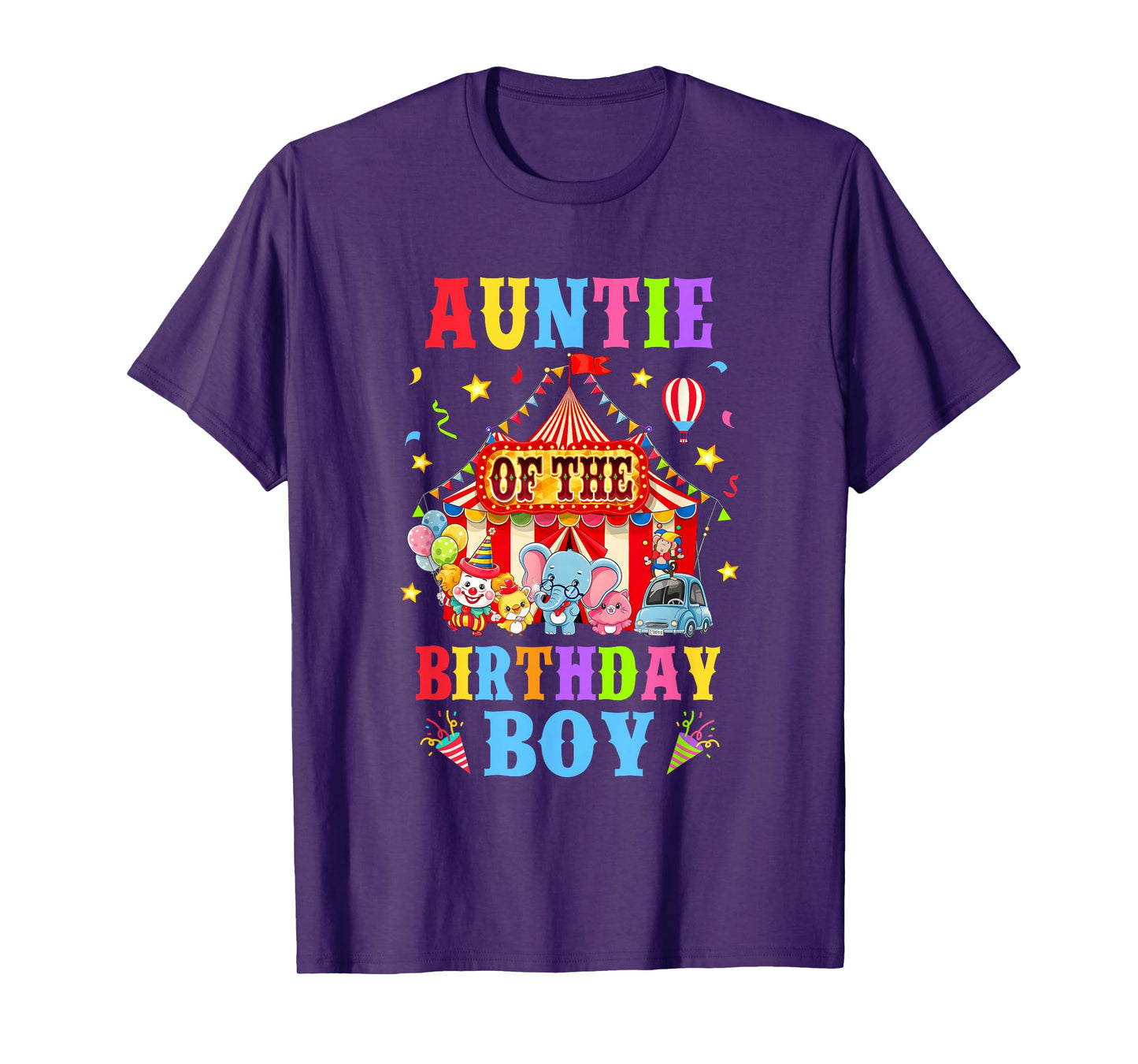 Auntie Of The Birthday For Boy Circus Carnival Theme Party T-Shirt